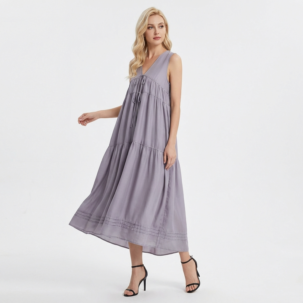 Noelle Ribbon-Tiered Dress