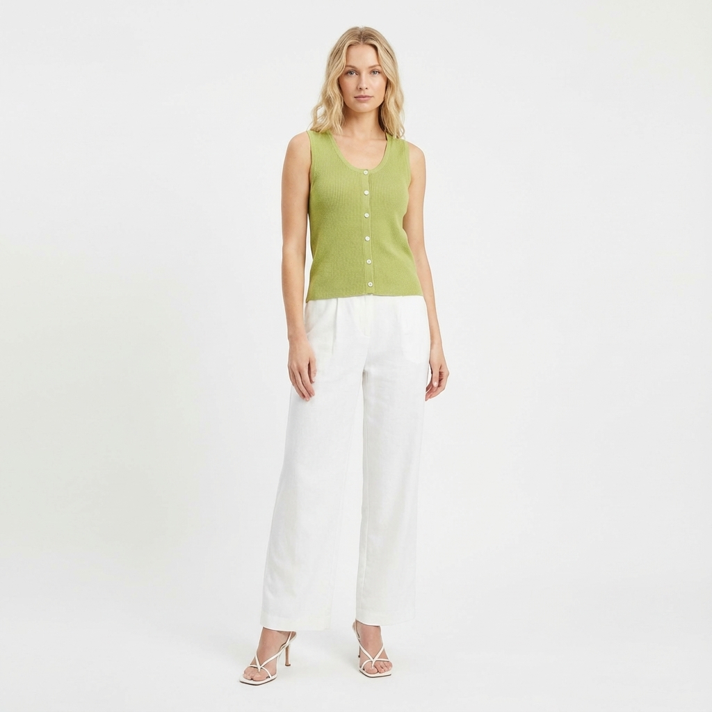 Emberly Front-Button Knit Tank