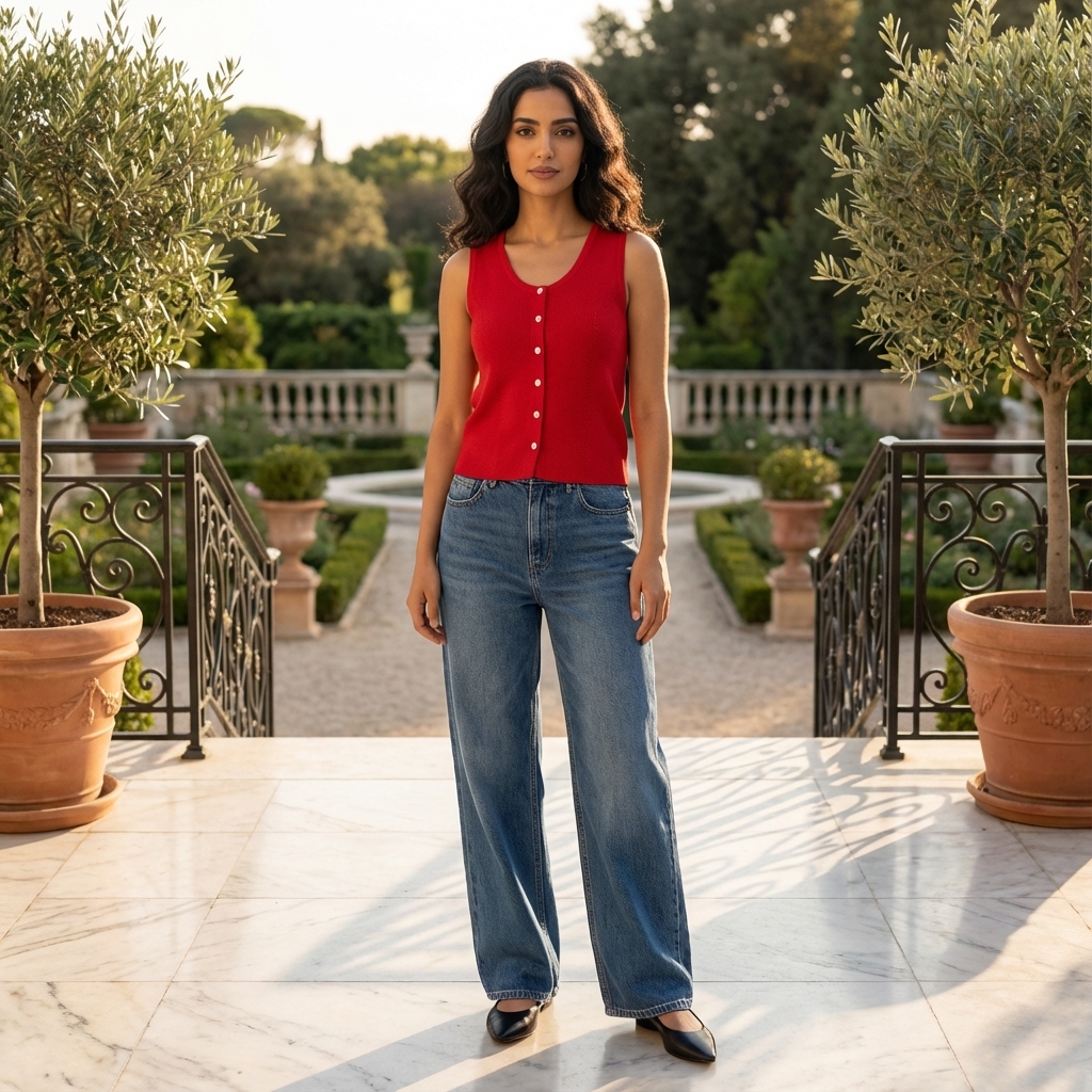 Emberly Front-Button Knit Tank