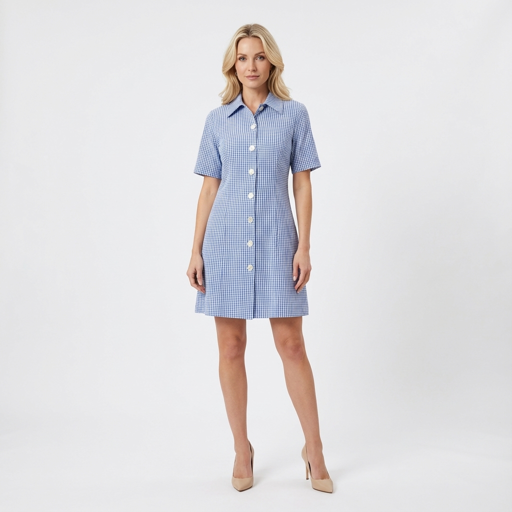 Etta Button-Down Fitted Dress
