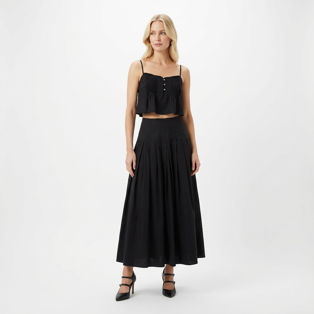 Fania Pleated Full Skirt