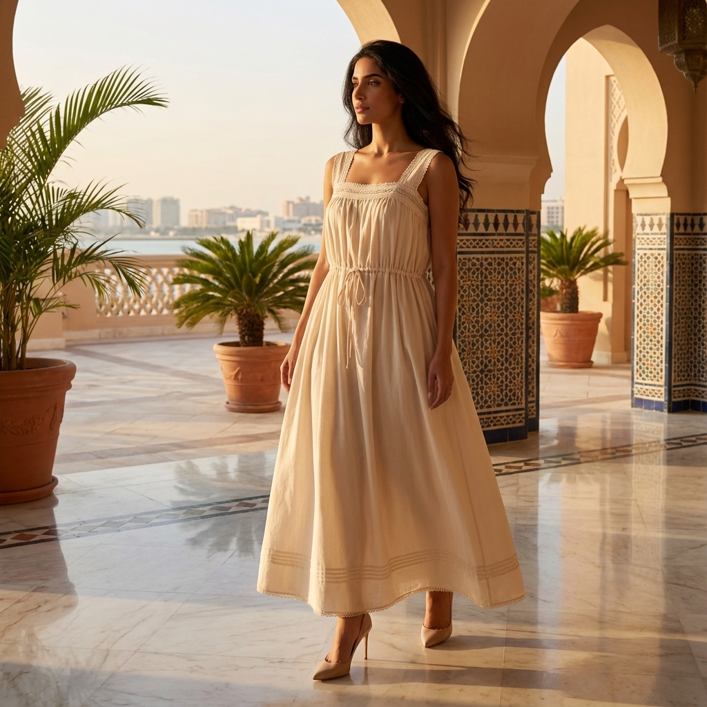 Marisol Square-Neck Relaxed Dress