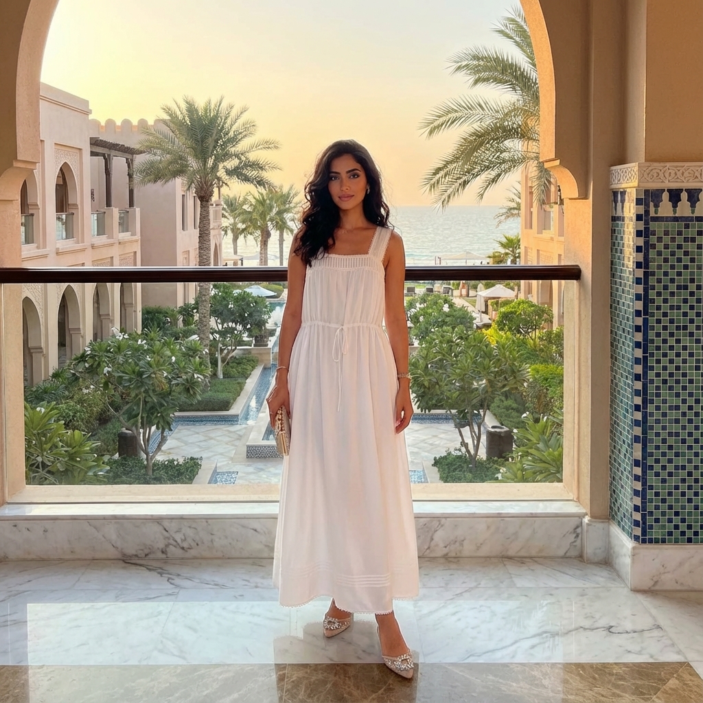 Marisol Square-Neck Relaxed Dress