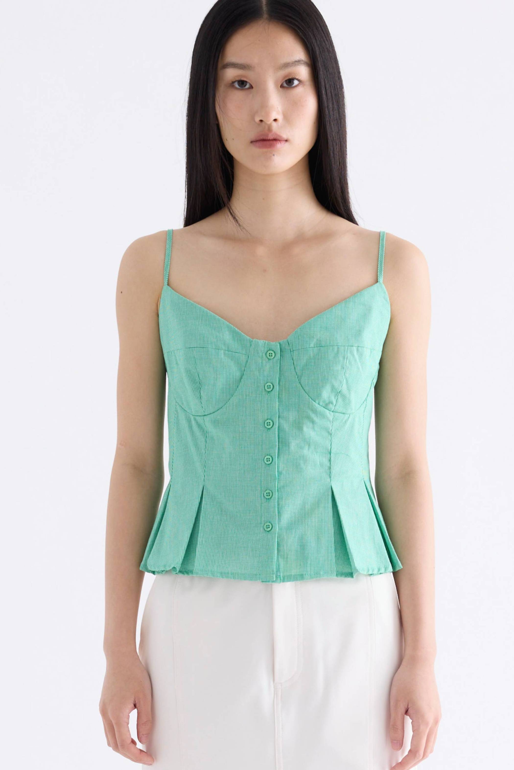 Kara Pleated Bustier Top