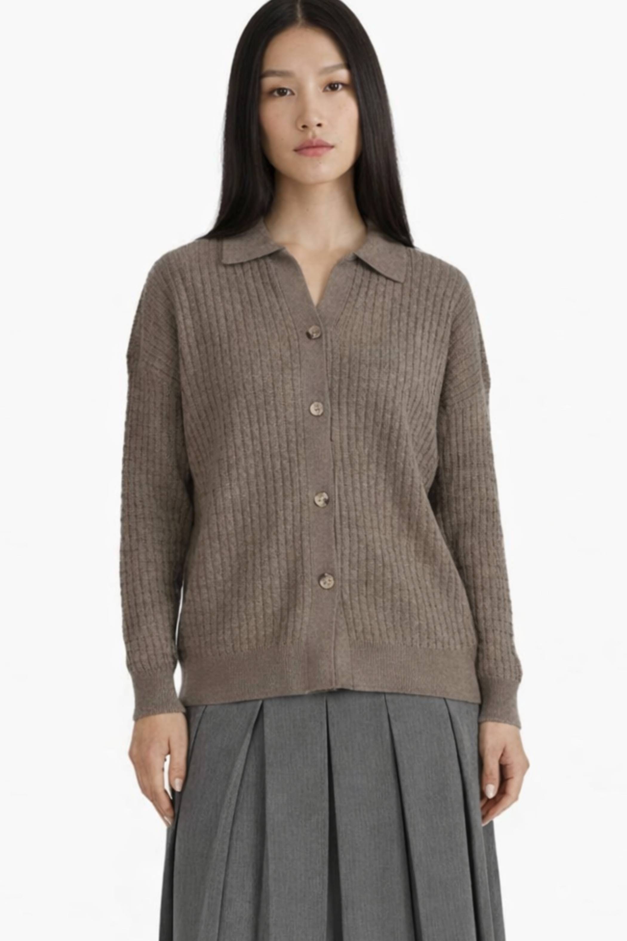 Quirelle Waffle-Knit Top