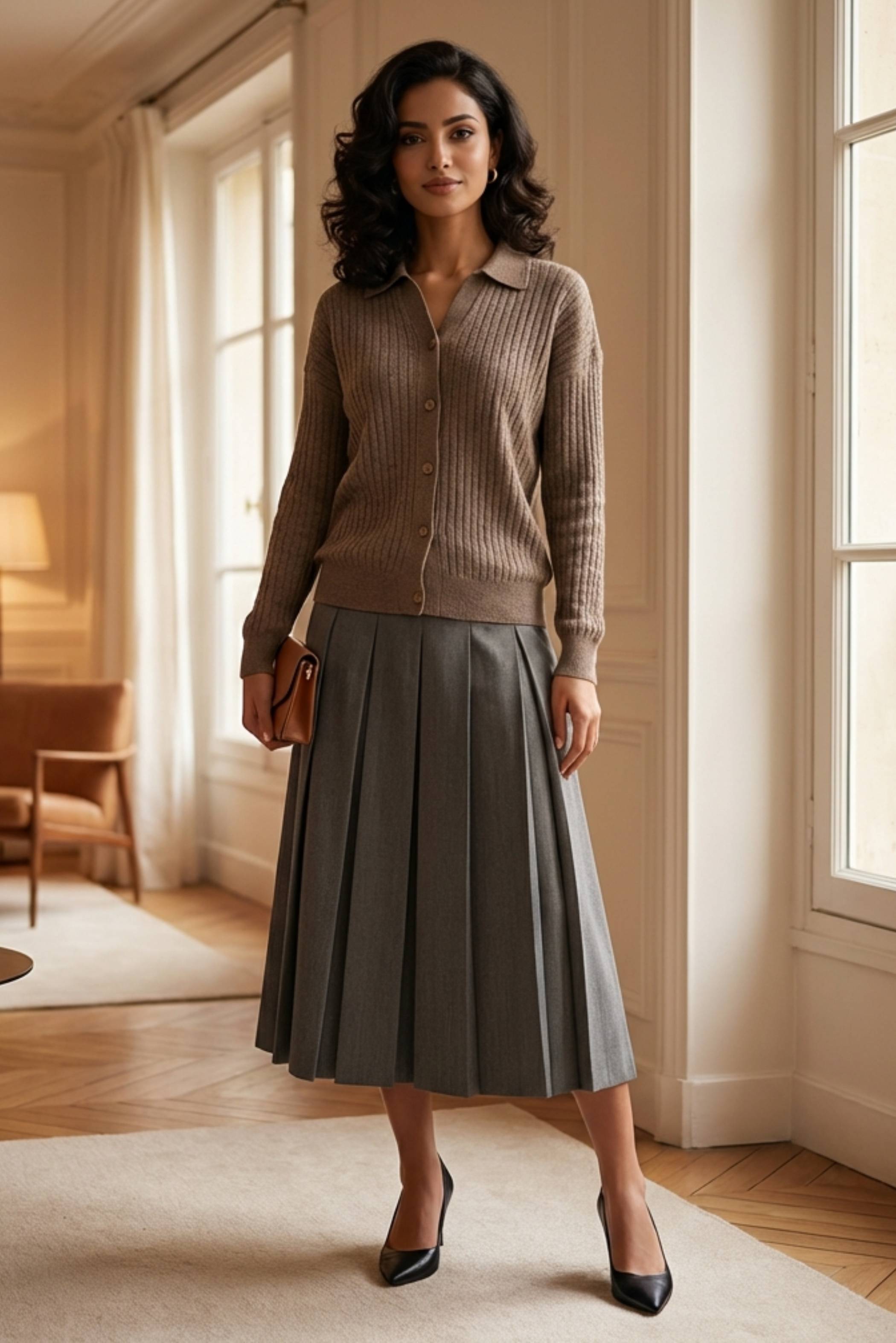 Quirelle Waffle-Knit Top