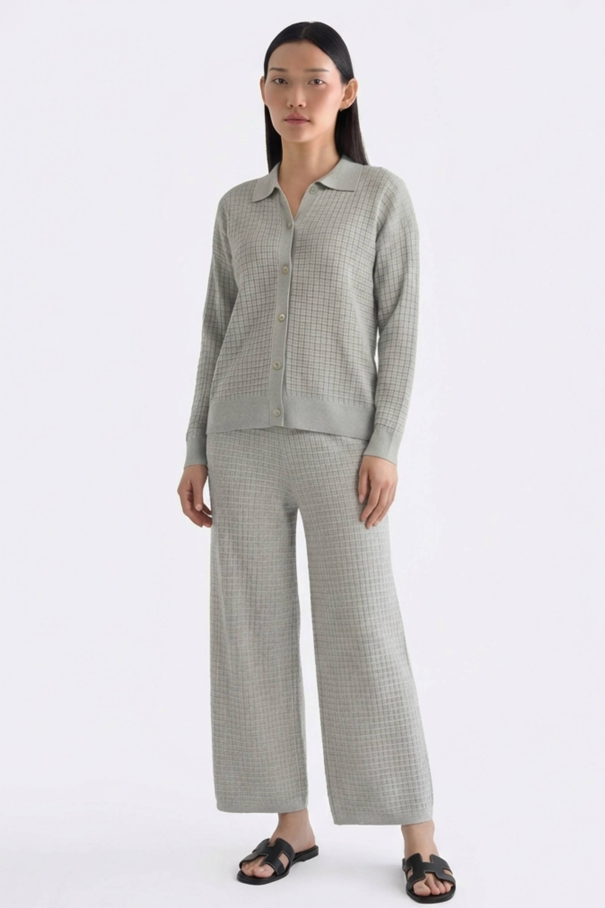 Huera High-Rise Waffle-Knit Pants