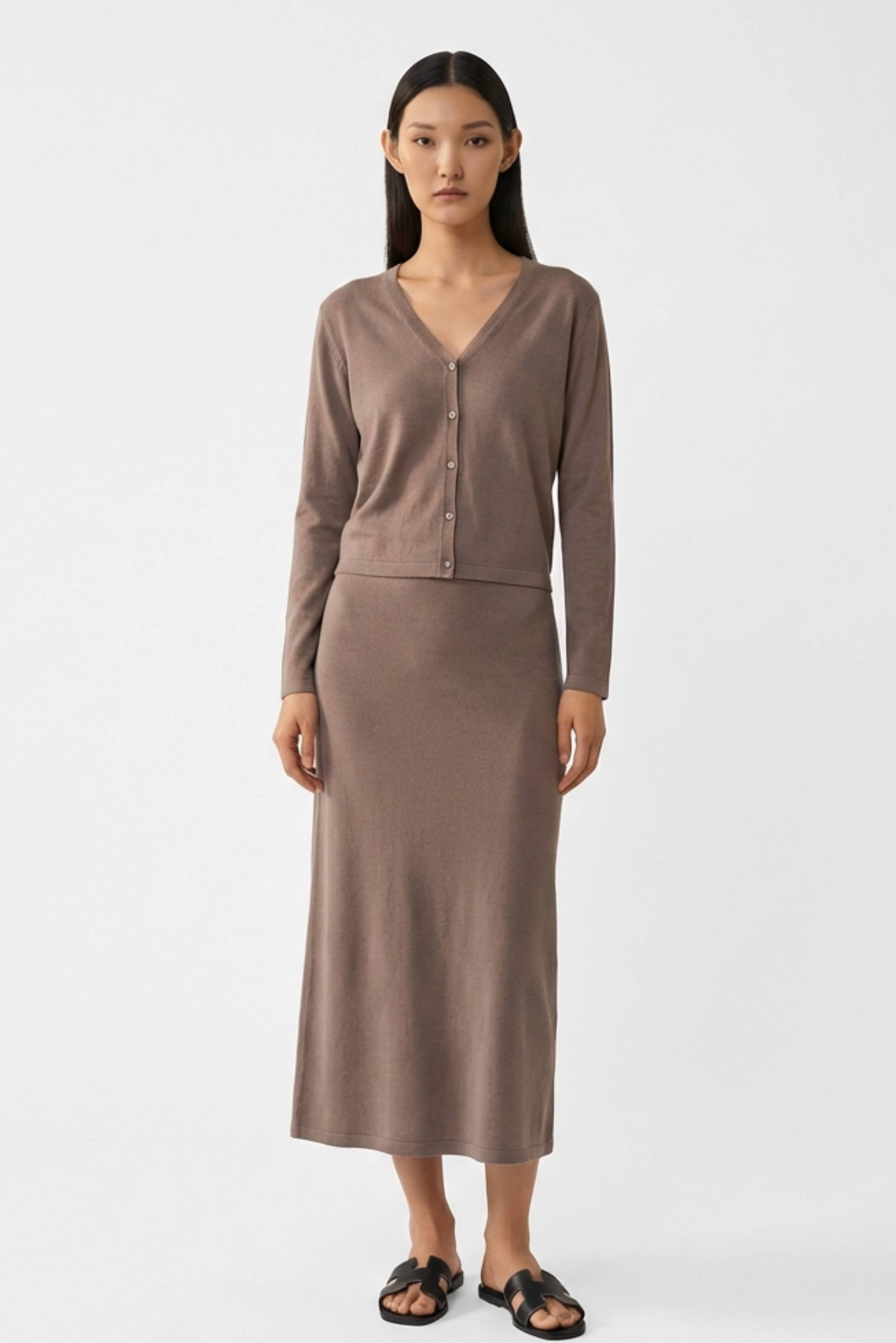 Ferlene High-Rise A-line Knit Skirt