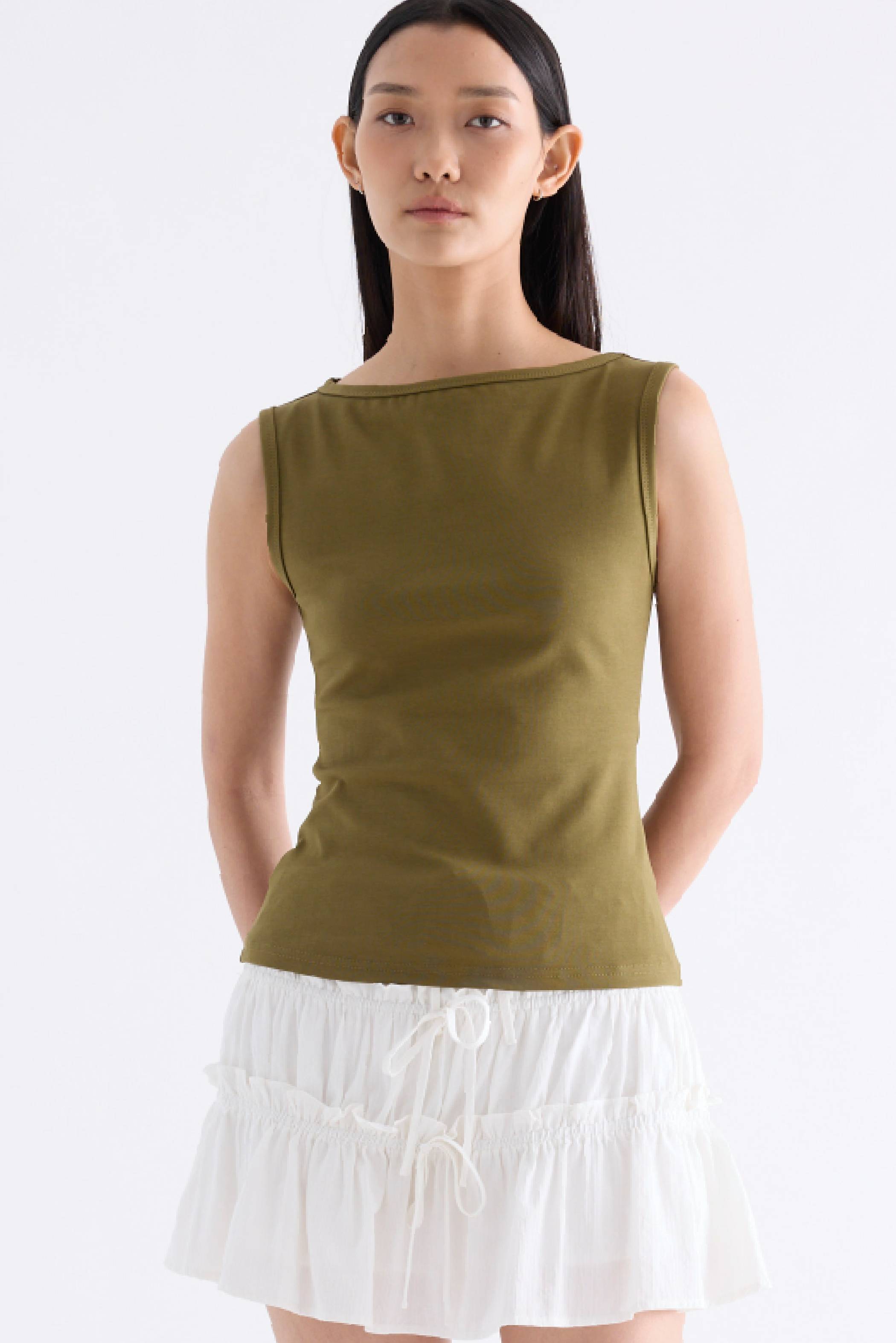 Natalia Boat Neck Tank