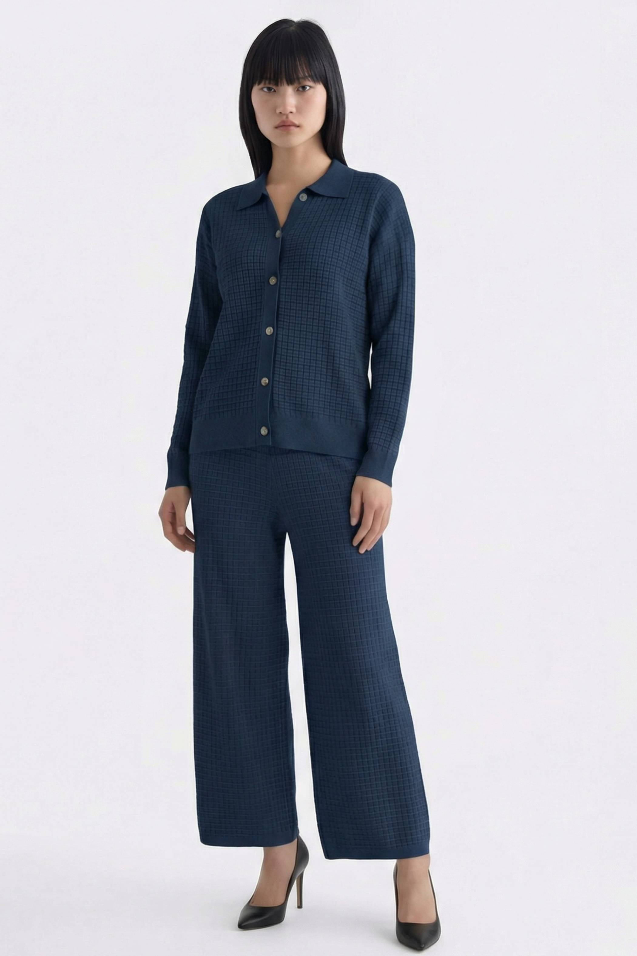 Huera High-Rise Waffle-Knit Pants