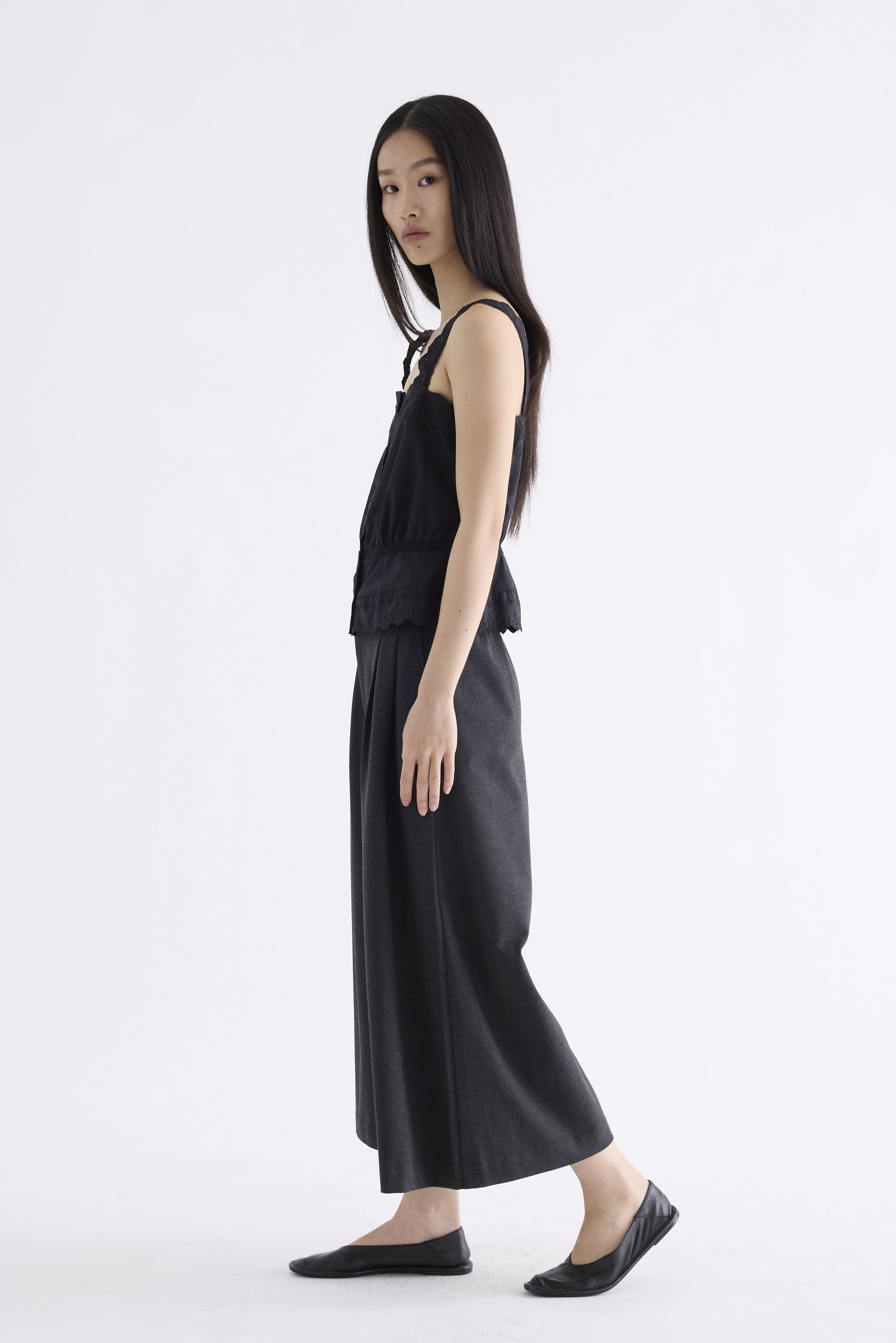 Elle Lace Button-Down Top