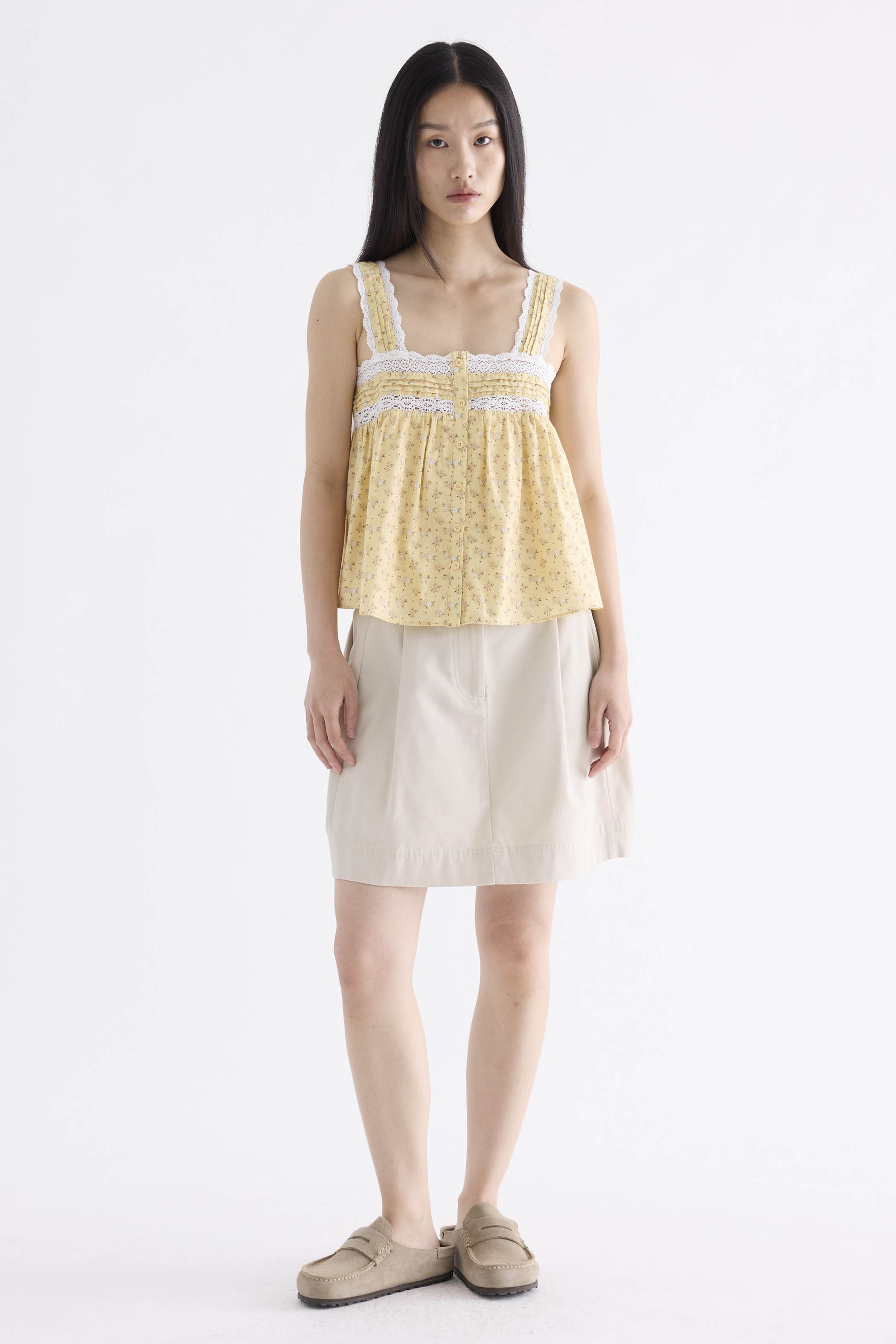 Odette Lace-Trim Empire Top