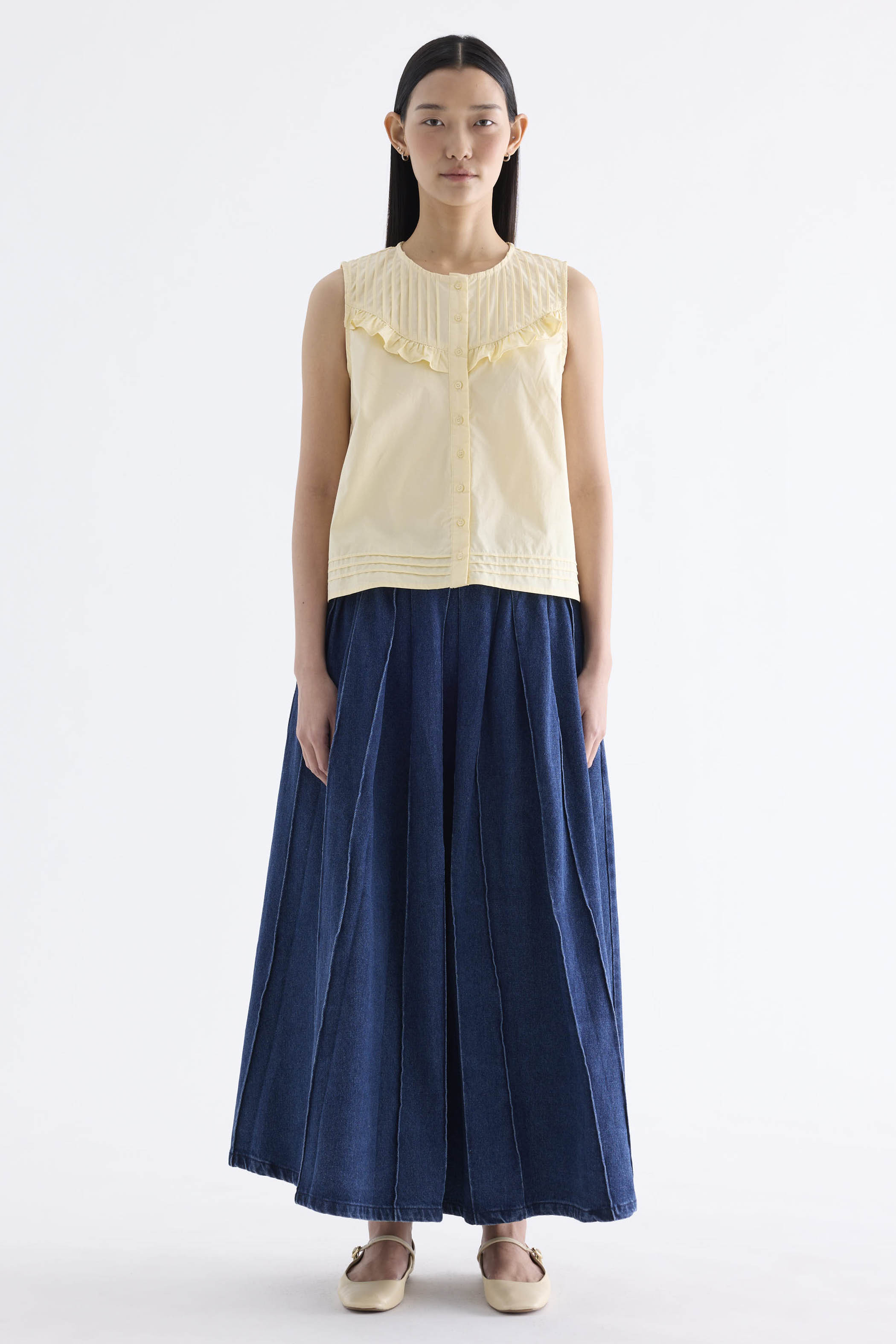 Feya Pintuck Yoke Top