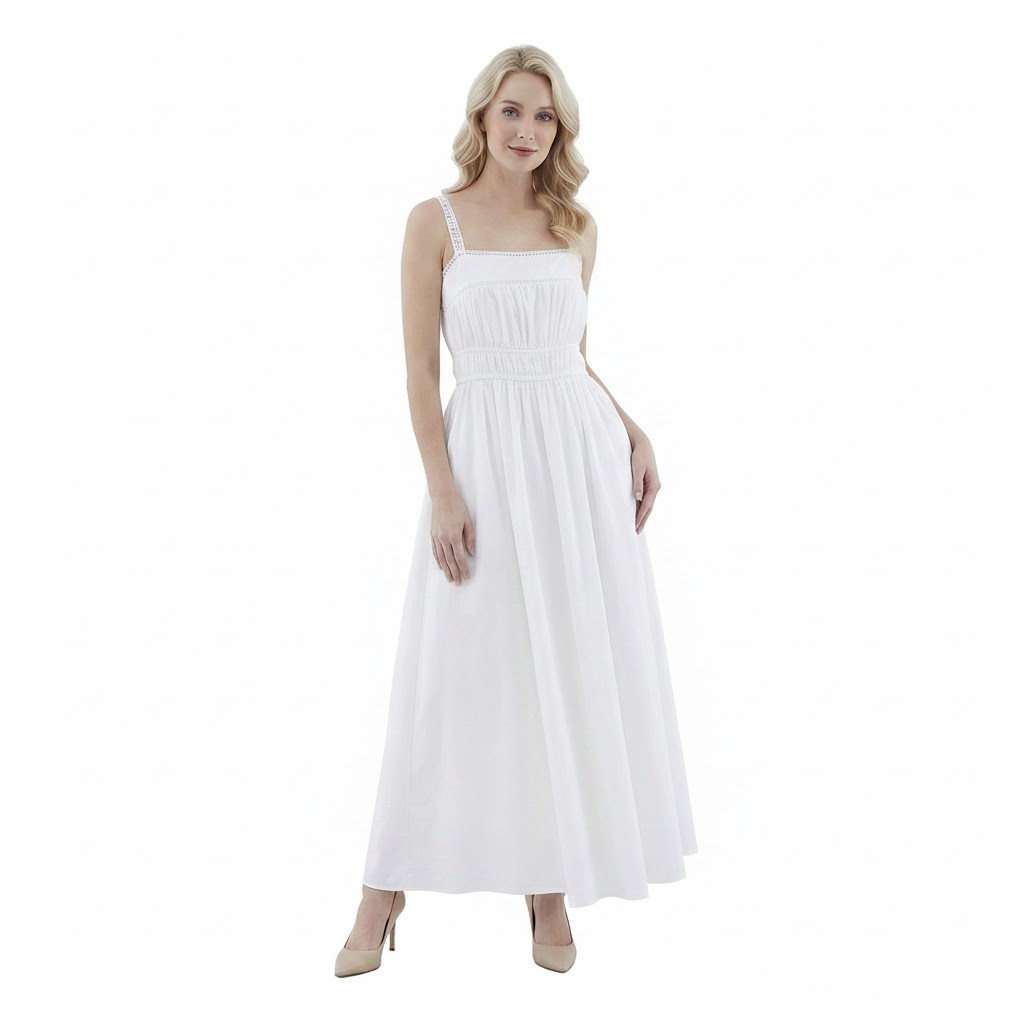 Talon Gathered Lace Trim Dress