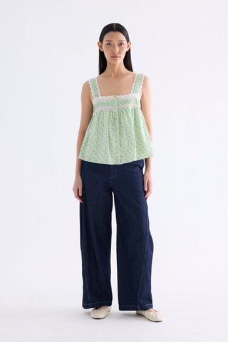 Odette Lace-Trim Empire Top