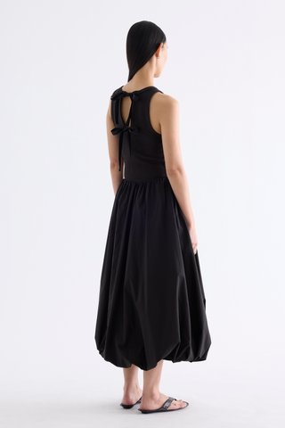 Maisy Ribbon-Tie Balloon Dress