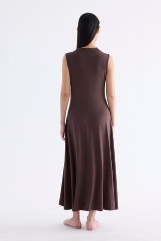 Irica Drape-Neck Asymmetrical Dress