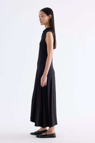 Irica Drape-Neck Asymmetrical Dress