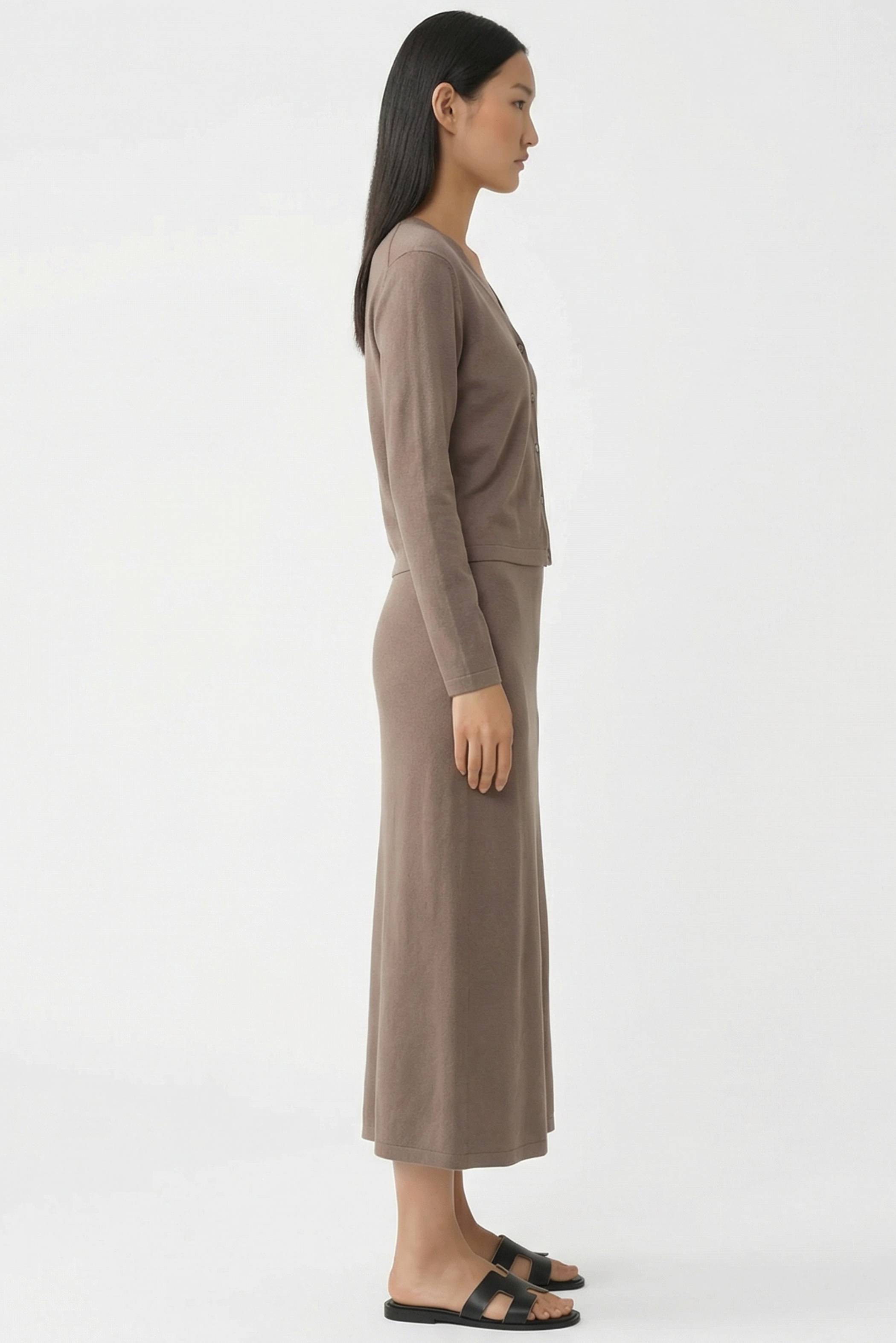 Ferlene High-Rise A-line Knit Skirt