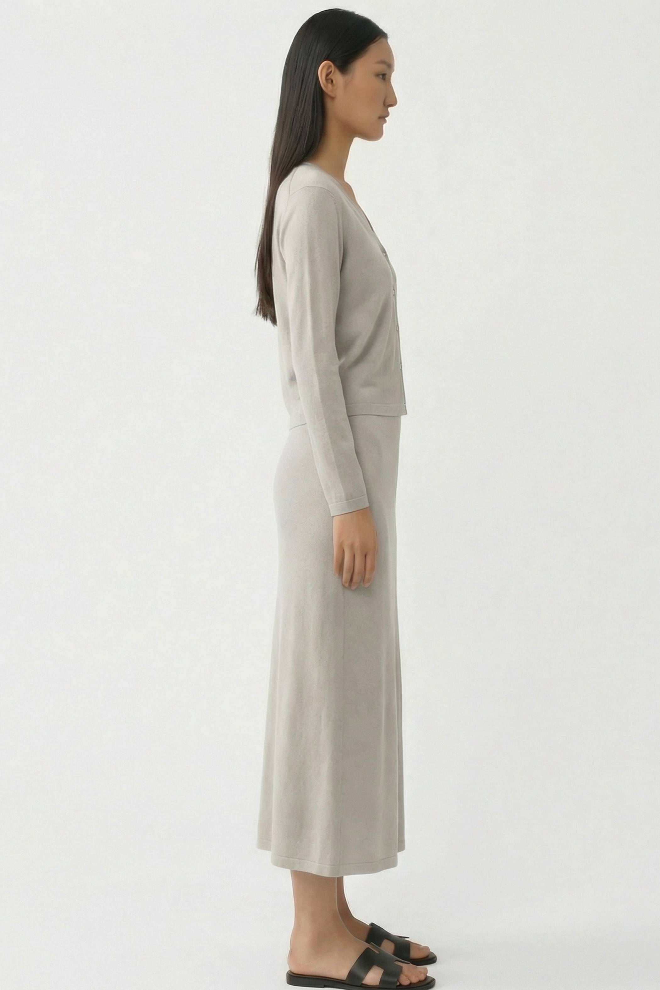 Ferlene High-Rise A-line Knit Skirt