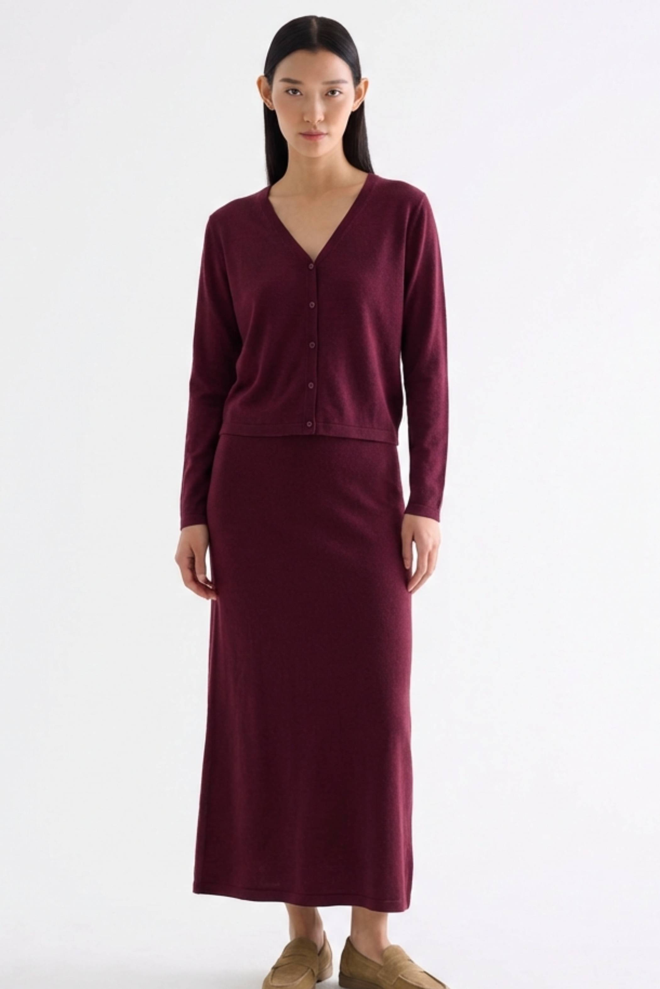 Ferlene High-Rise A-line Knit Skirt