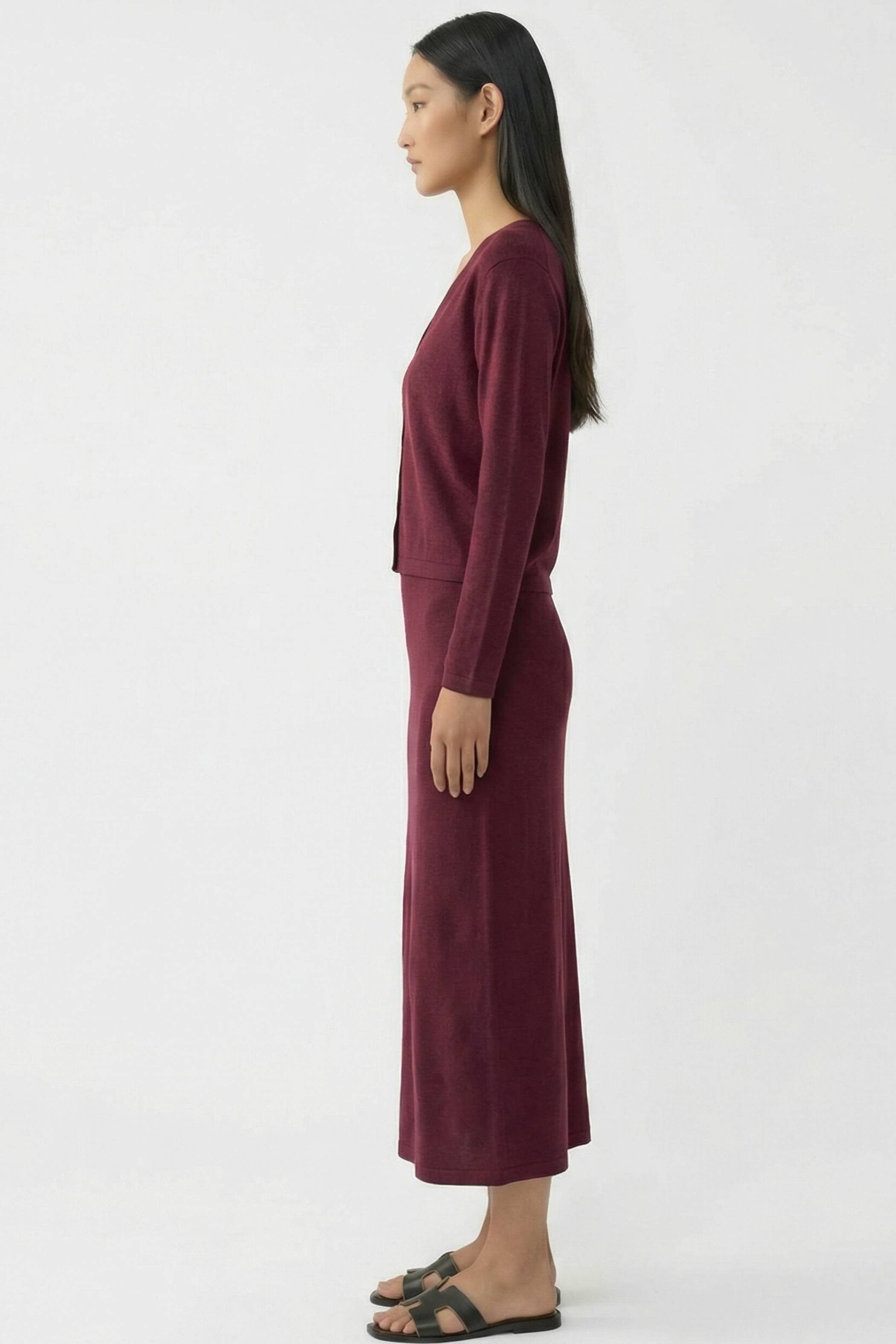 Ferlene High-Rise A-line Knit Skirt