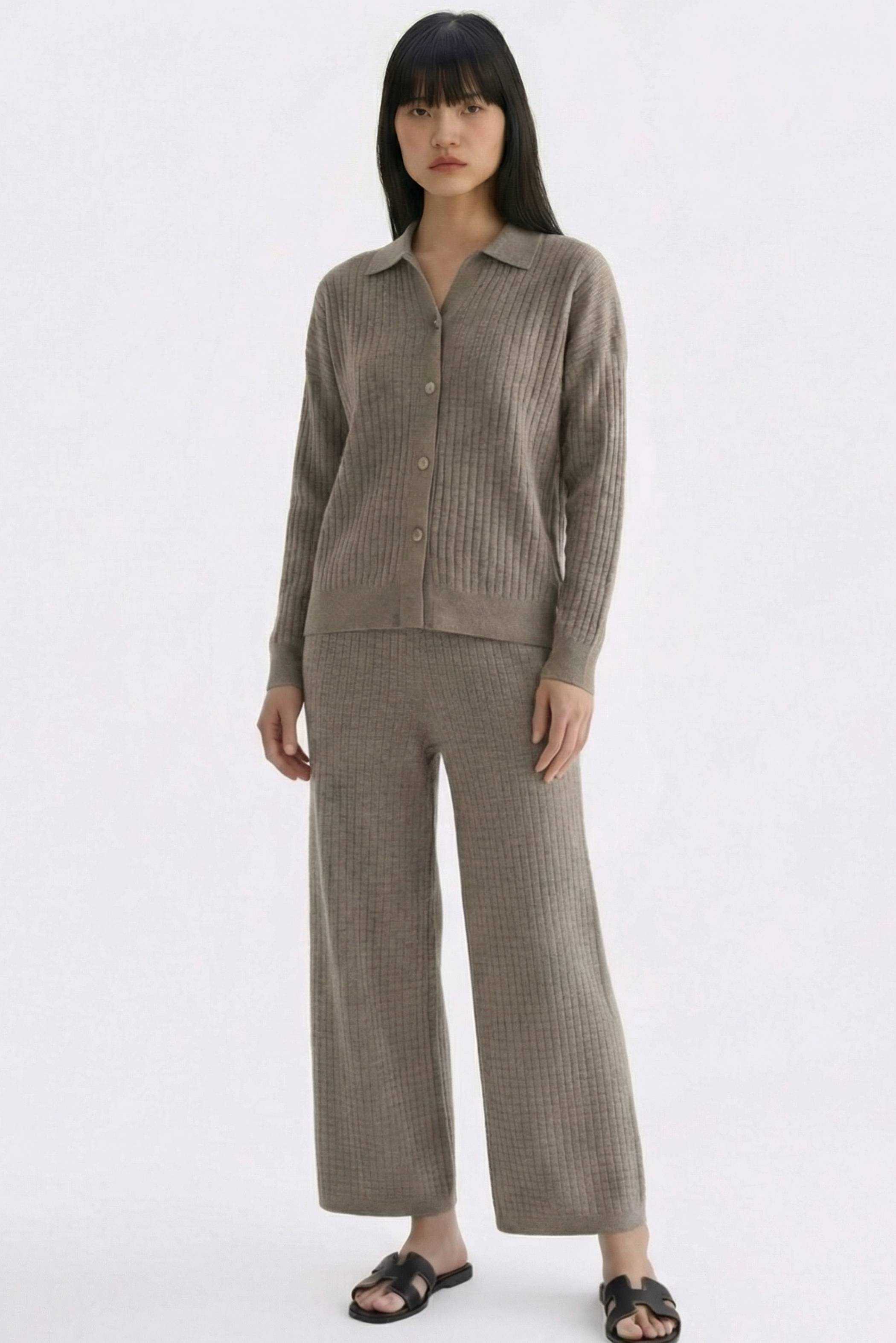 Quirelle Waffle-Knit Top