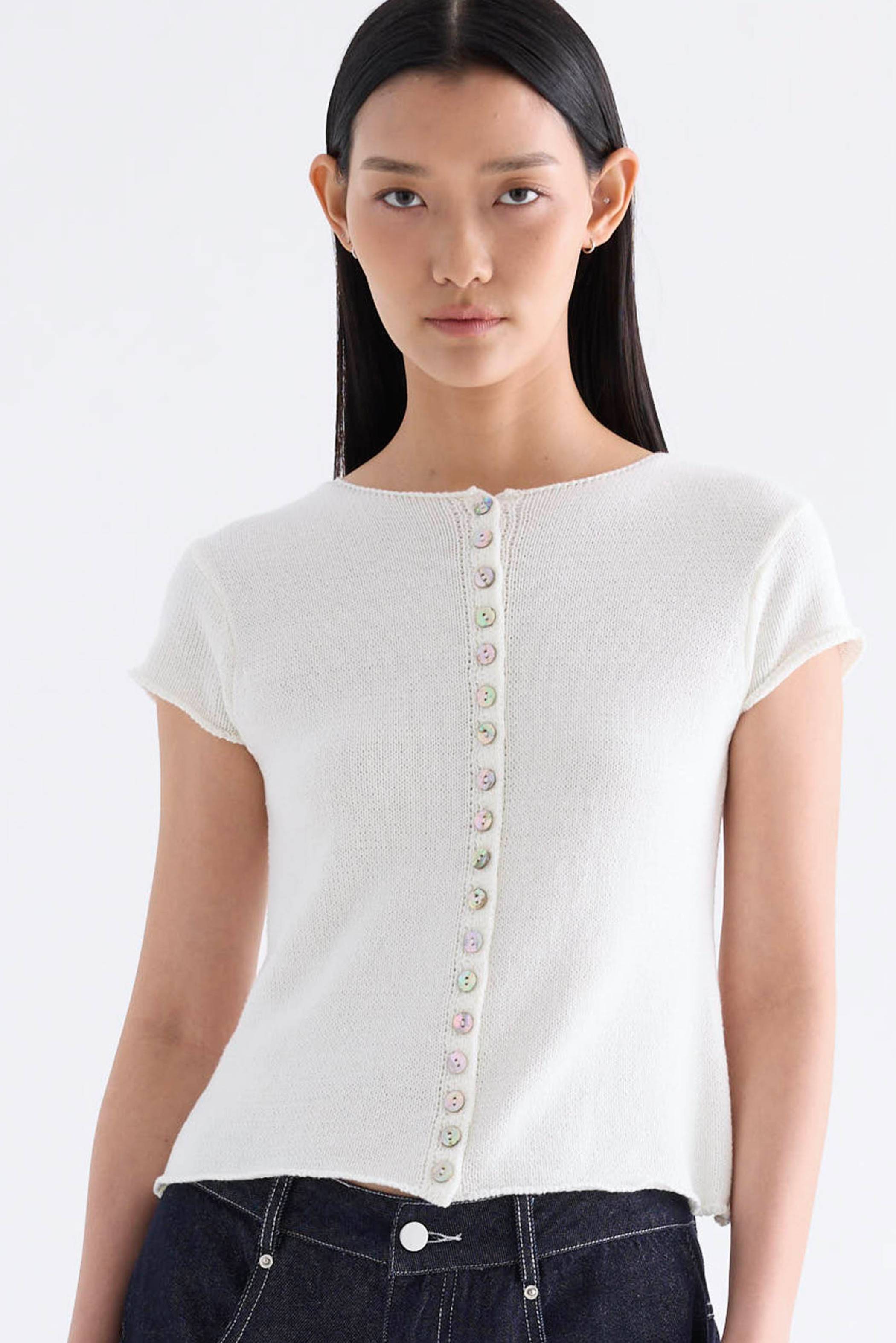 Helyn Button-Down Knit Top