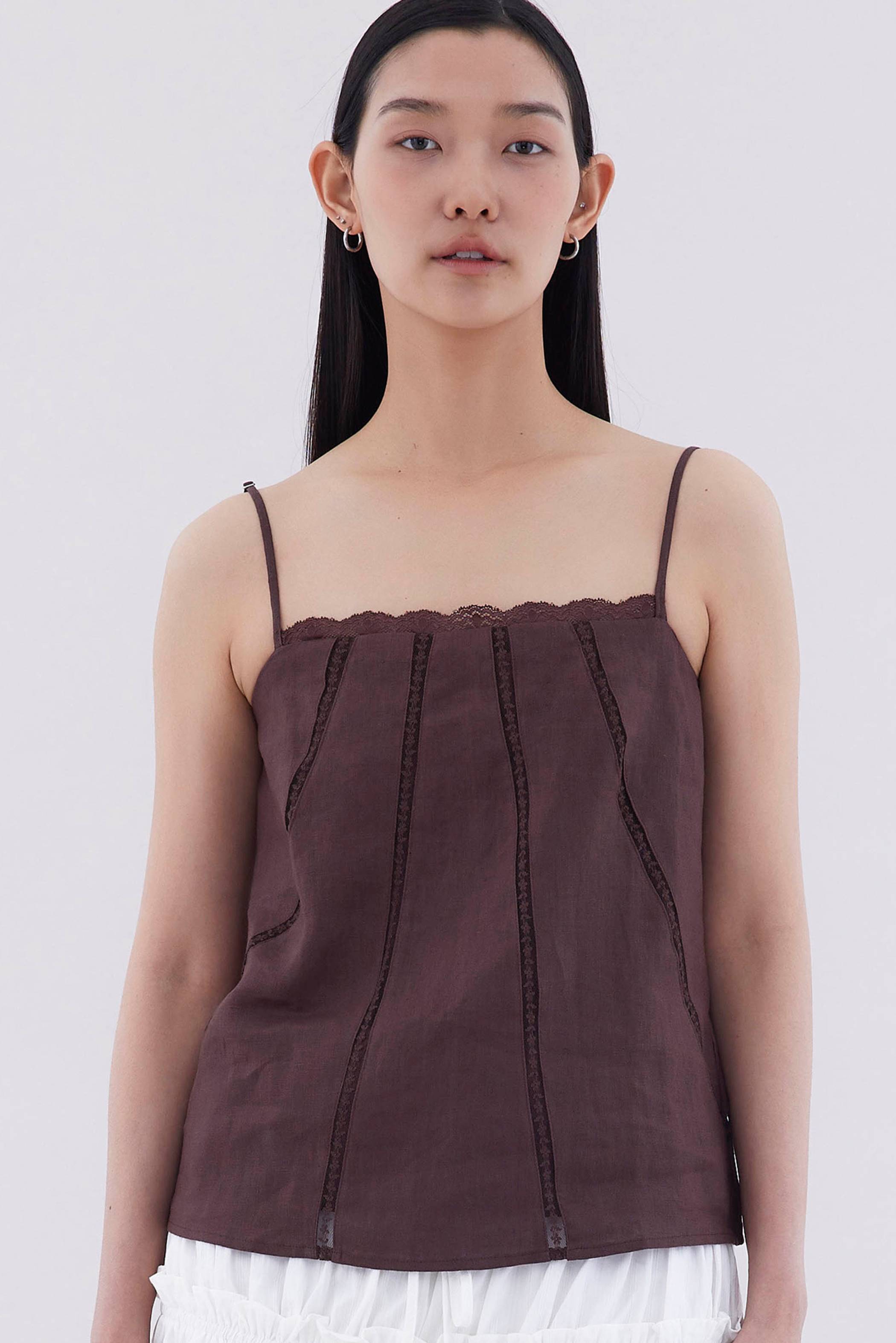 Marison Lace-Trim Panelled Top