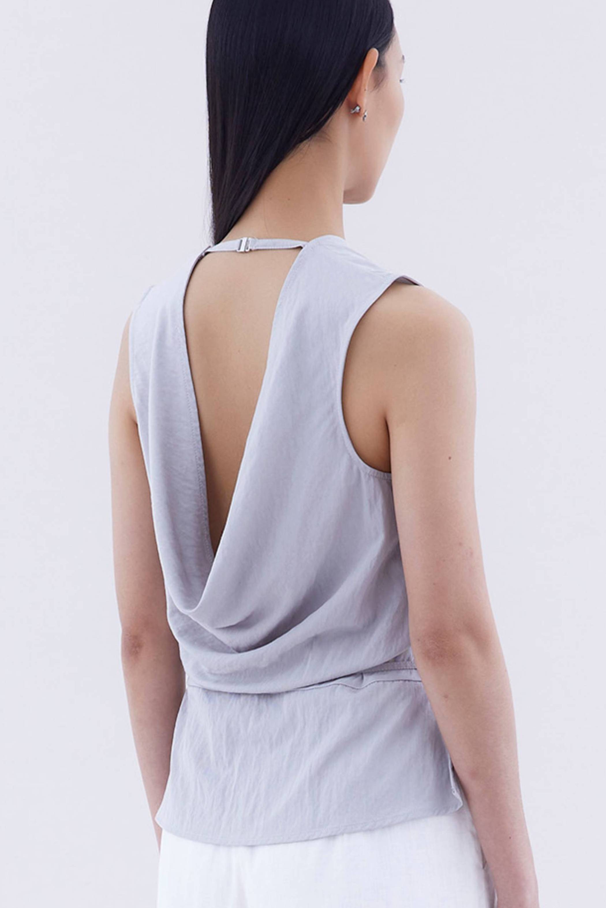 Meagan Open-Back Drape Top