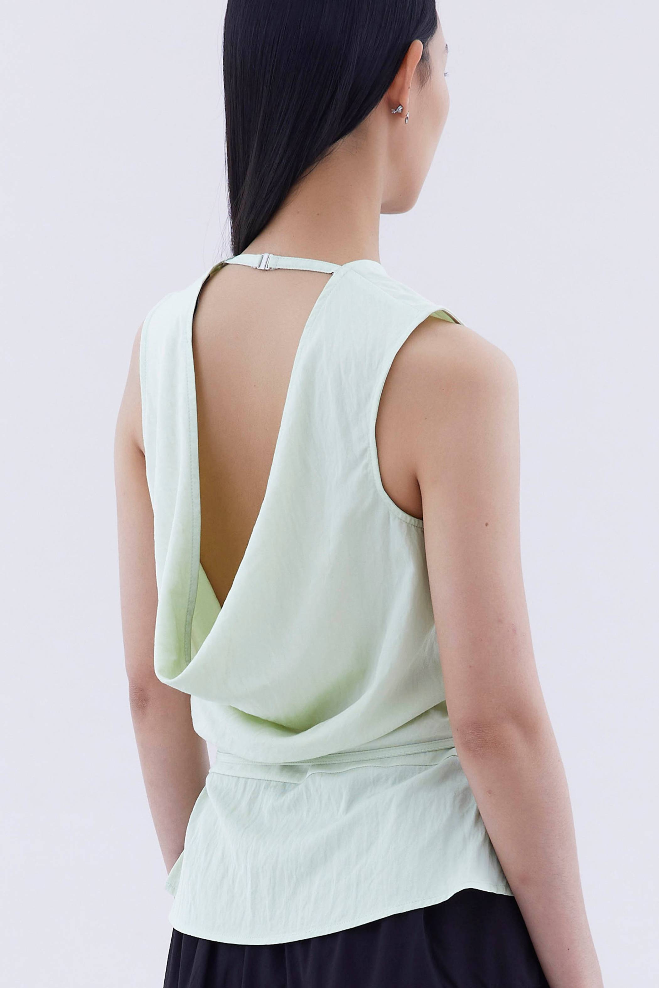 Meagan Open-Back Drape Top