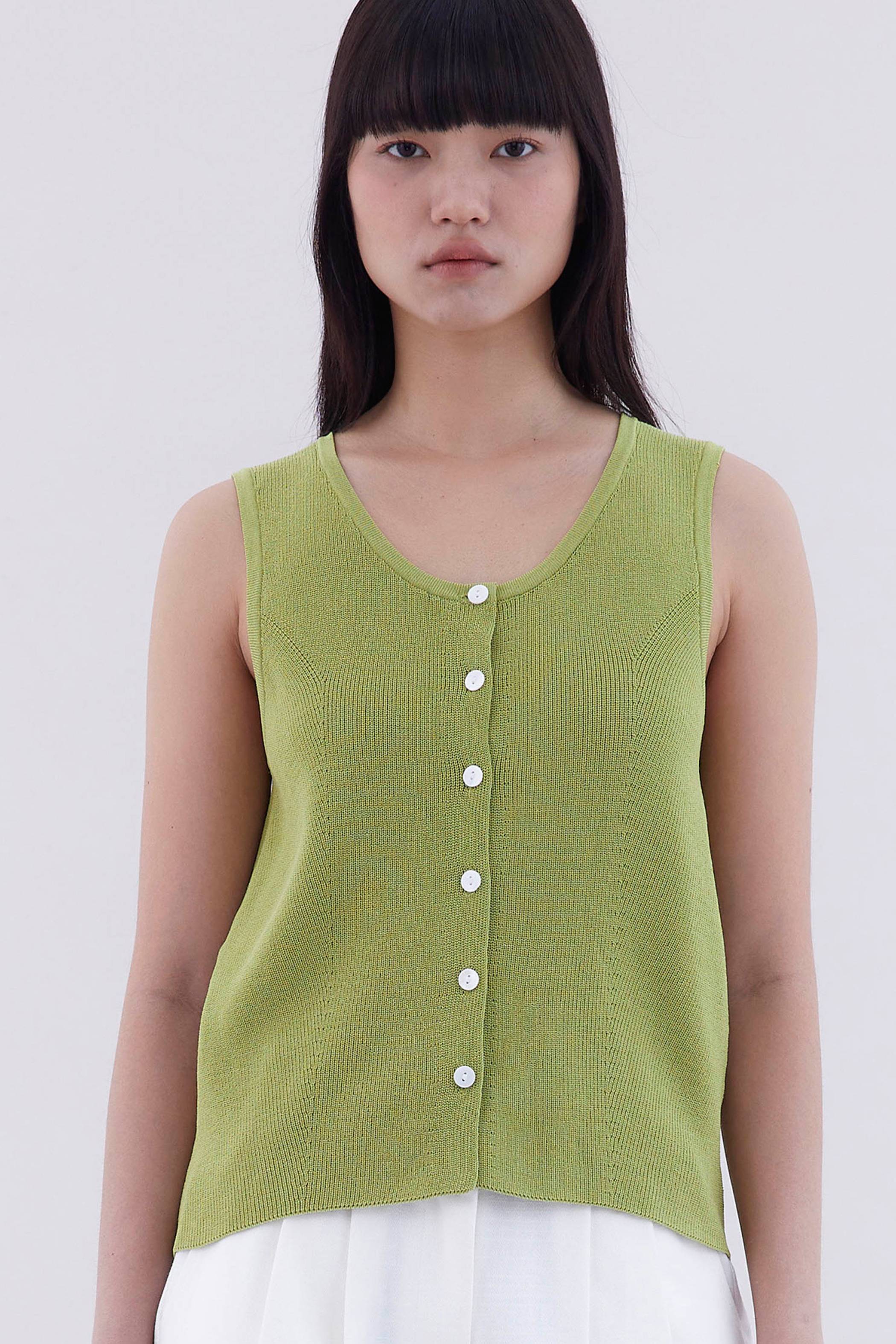 Emberly Front-Button Knit Tank