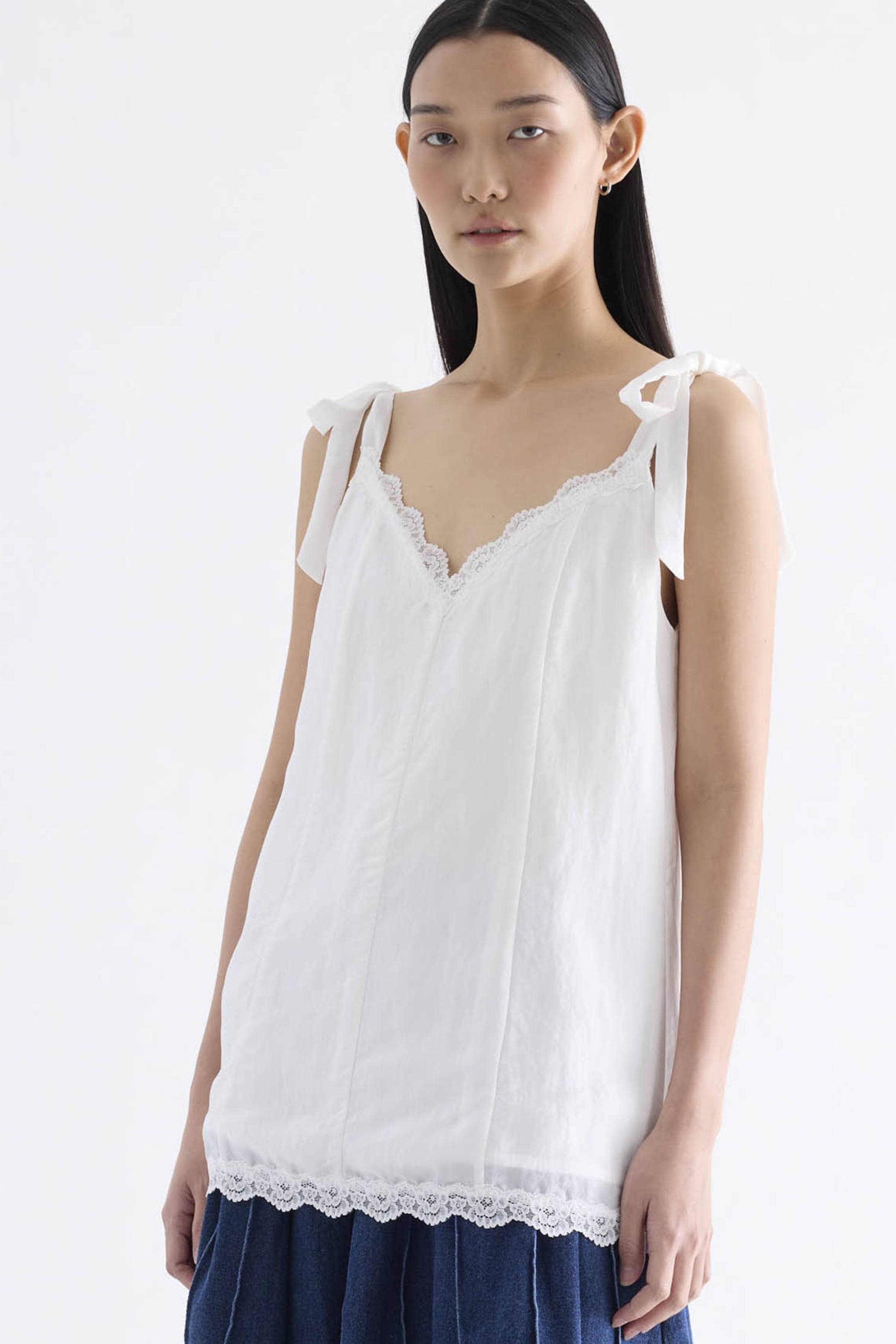 Karmella Lace-Trim Slip Top