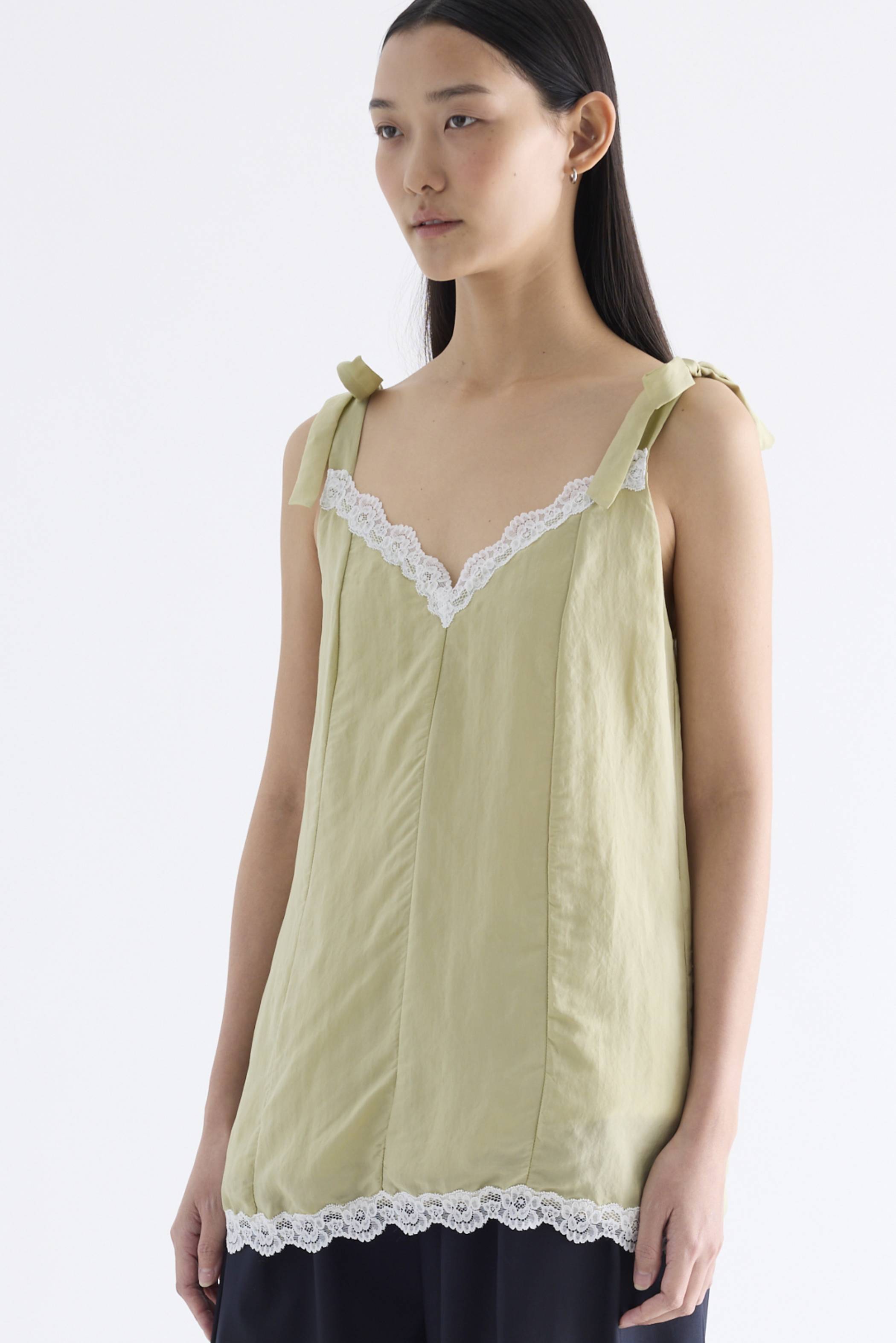 Karmella Lace-Trim Slip Top