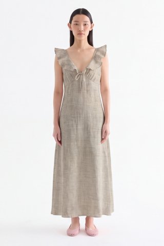 Zenrelda Ruffle-Collar Bustier Dress