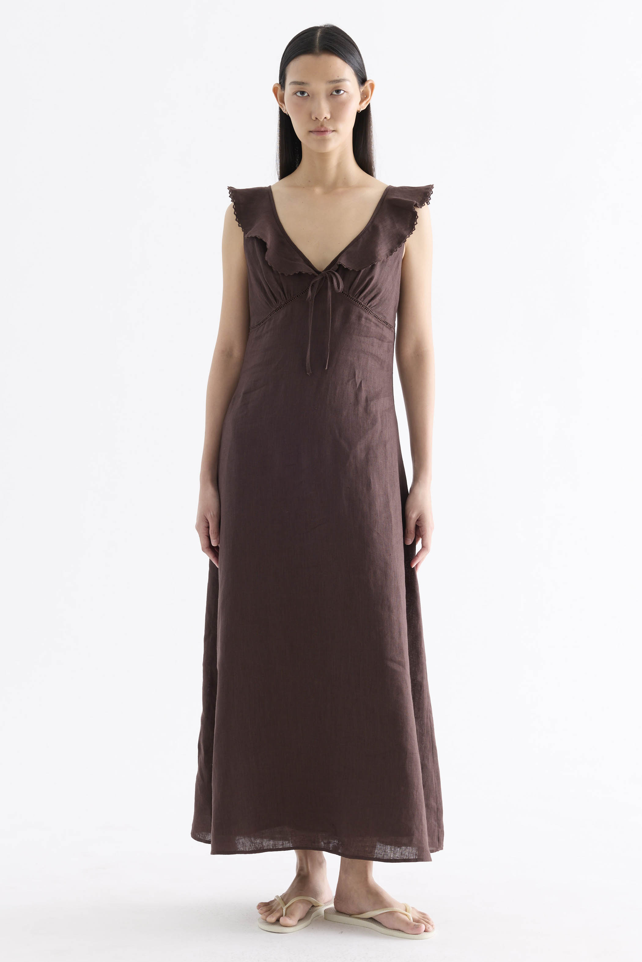 Zenrelda Ruffle-Collar Bustier Dress