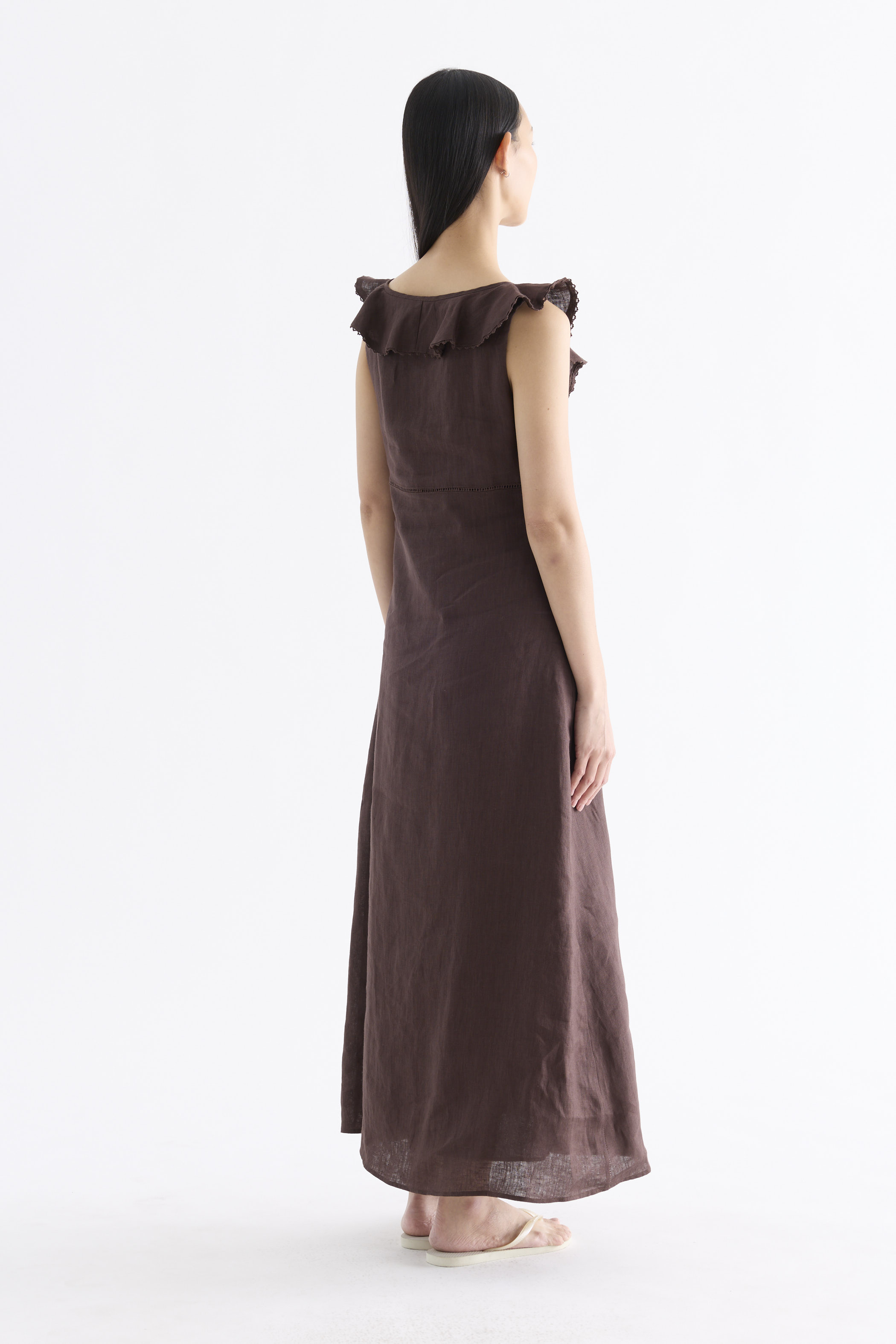 Zenrelda Ruffle-Collar Bustier Dress