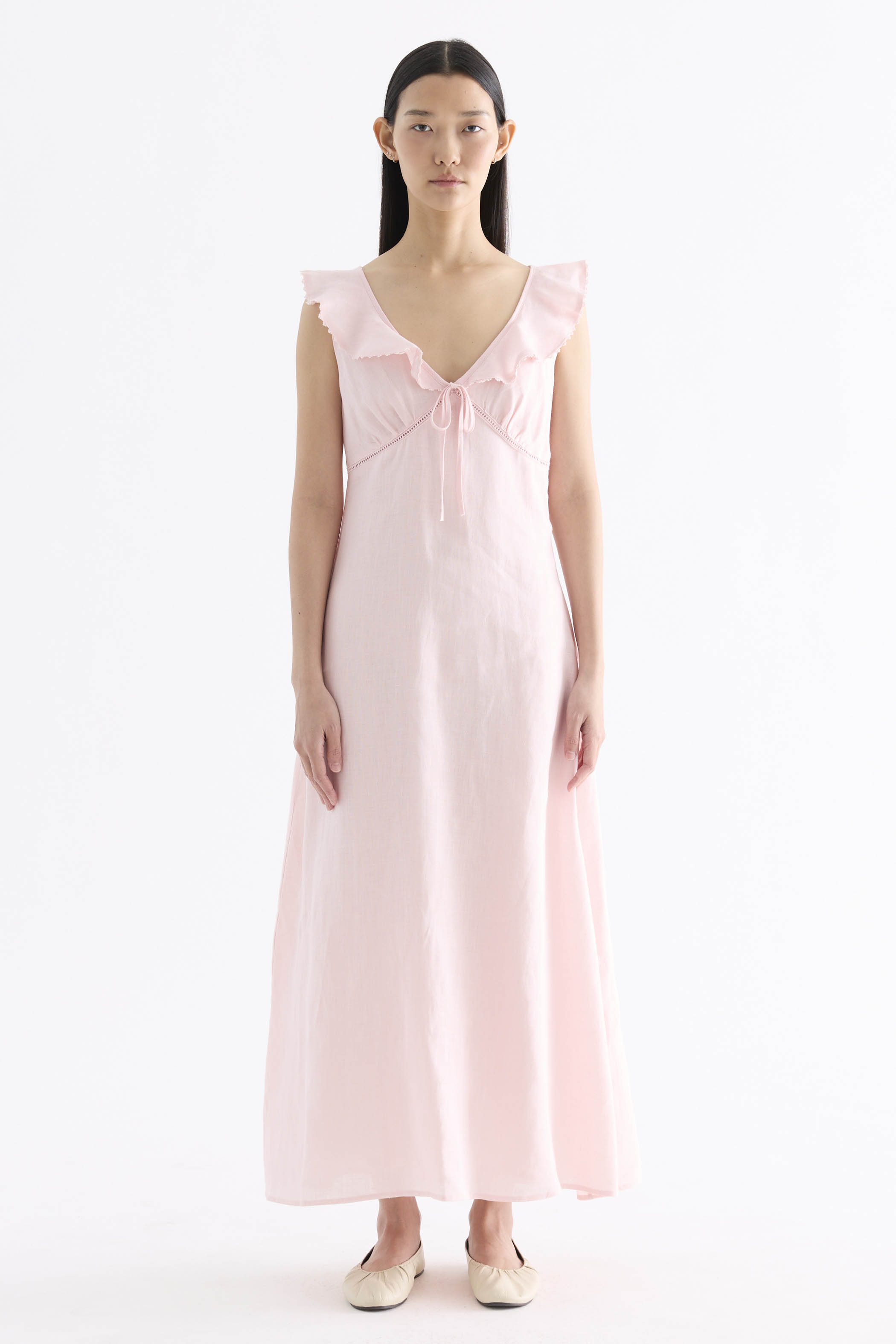 Zenrelda Ruffle-Collar Bustier Dress