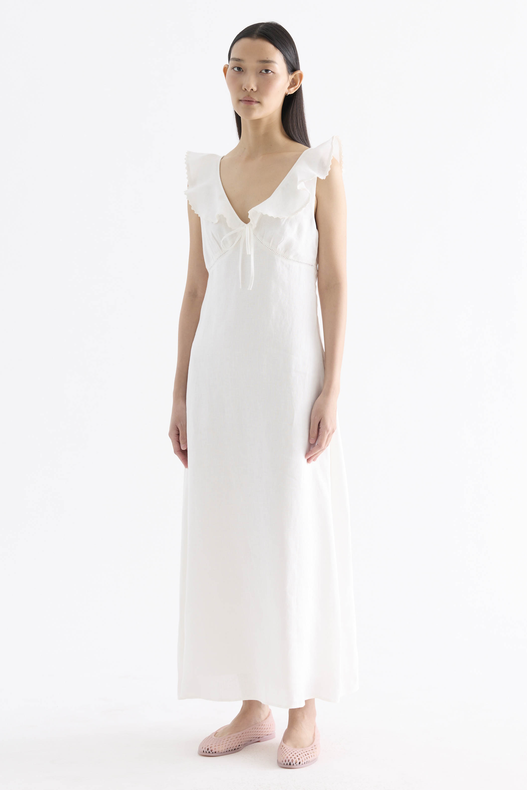 Zenrelda Ruffle-Collar Bustier Dress