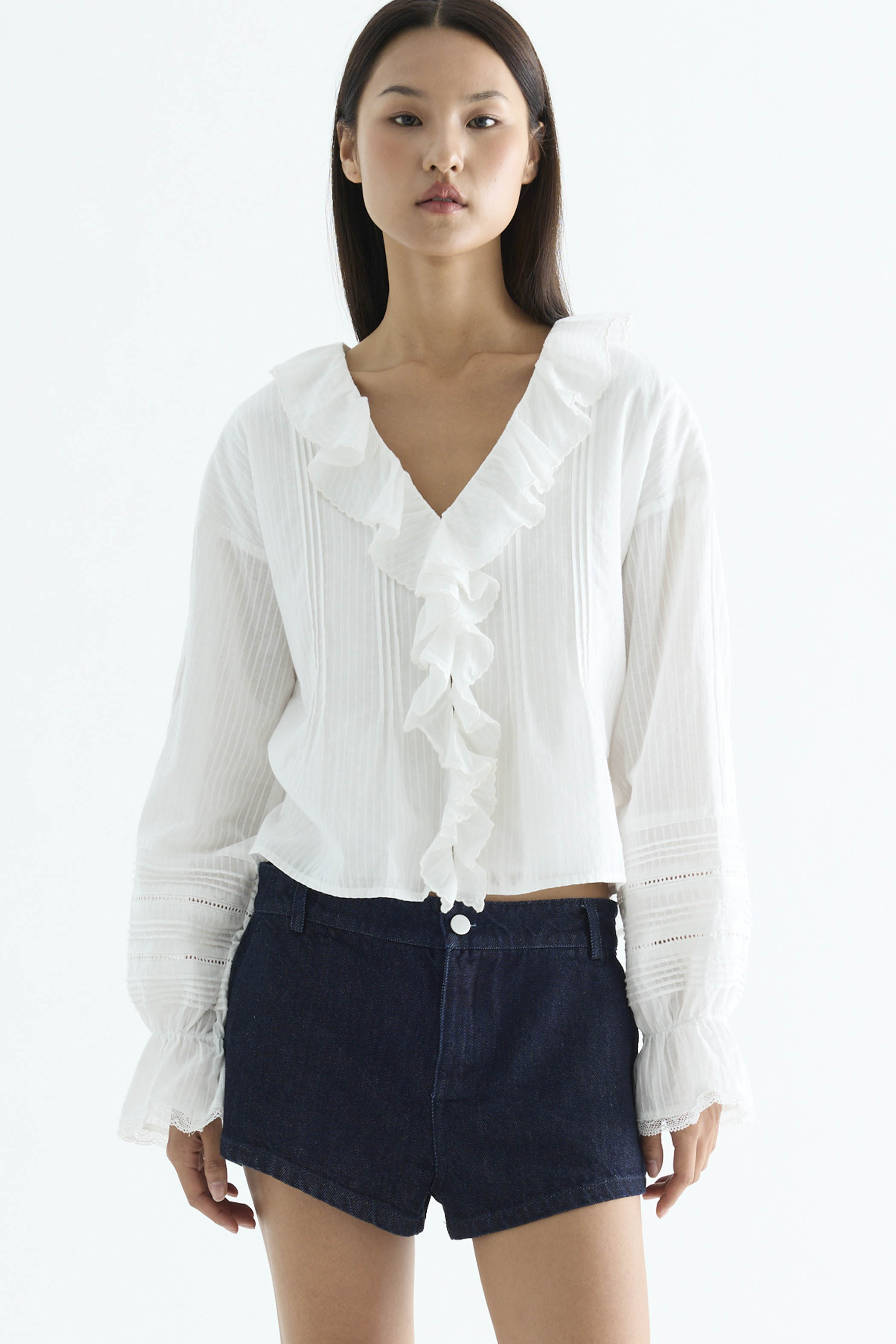 Trista Ruffle Neck Shirt