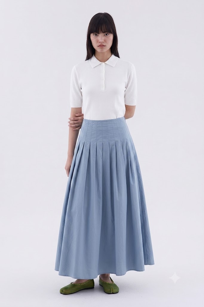 Fania Pleated Full Skirt