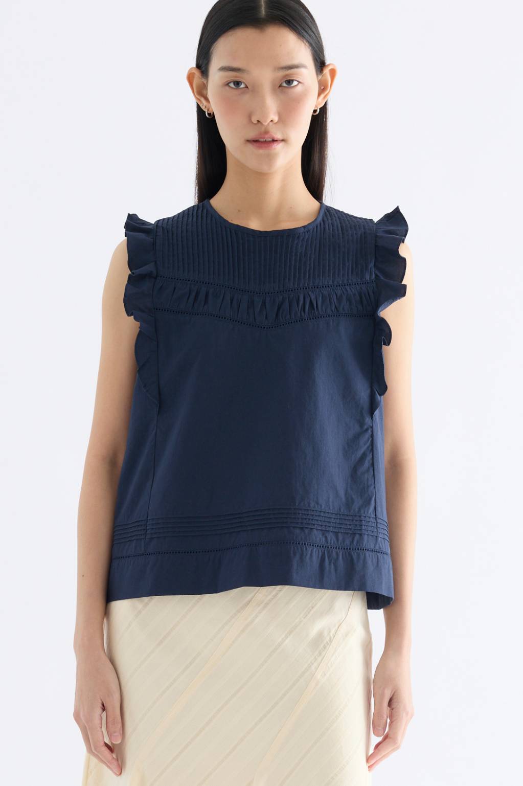 Toril Flutter Cap Sleeve Top