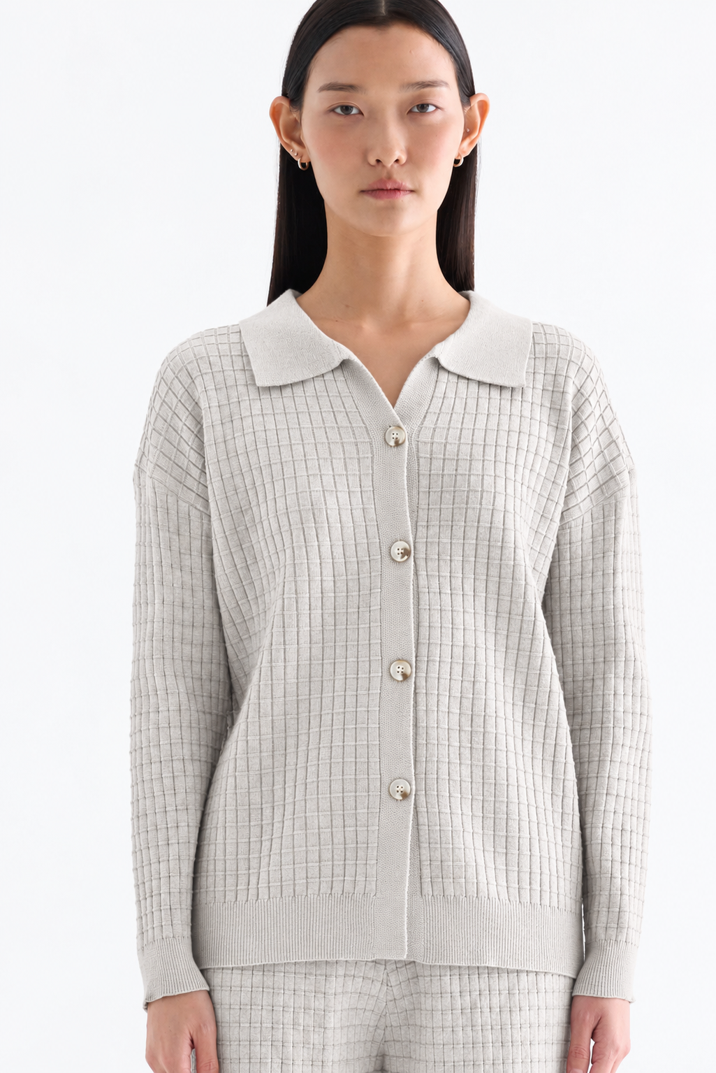 Quirelle Waffle-Knit Top