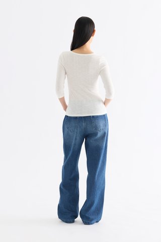 Evie Half Button Long Sleeve Top