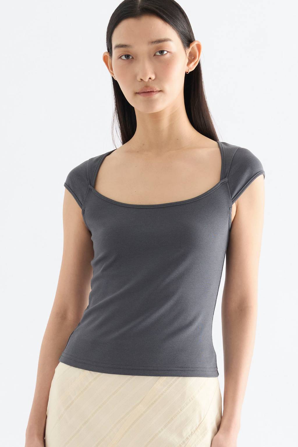 Edeline Square Neck Cap Sleeve Top