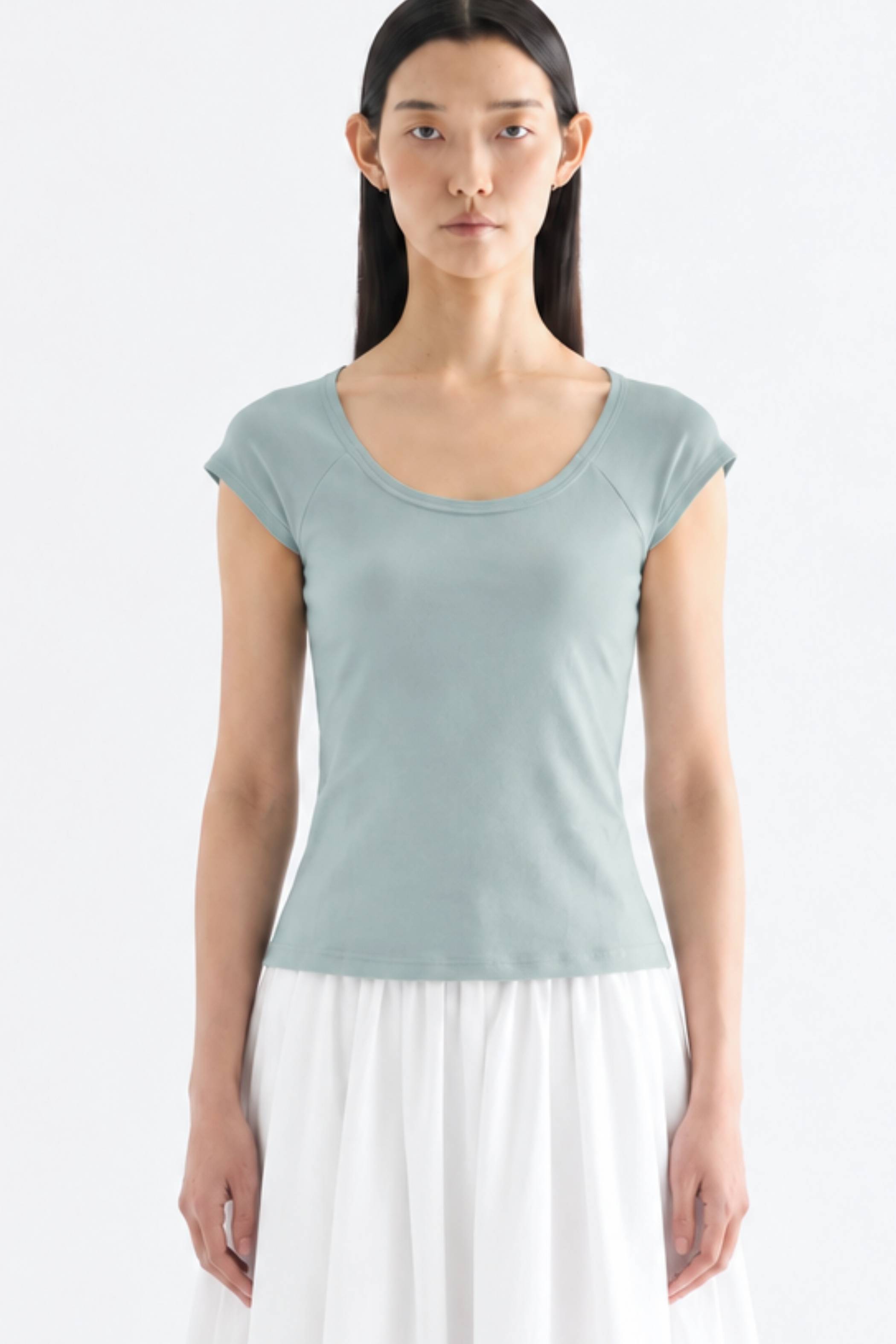 Kerine Scoop Neck Cap Sleeve Top