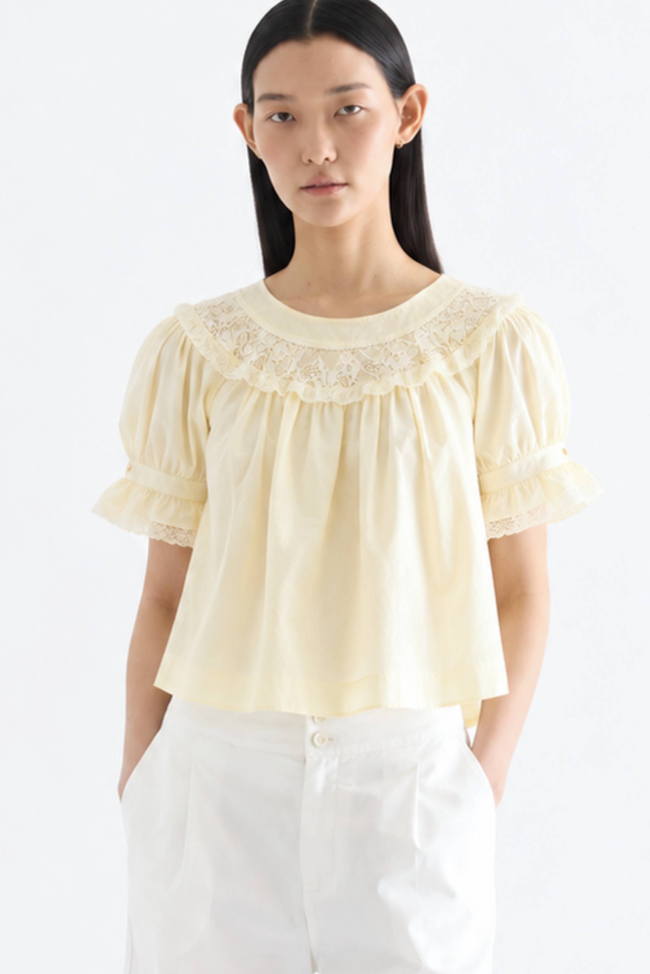 Elsa Lace Neck Blouse