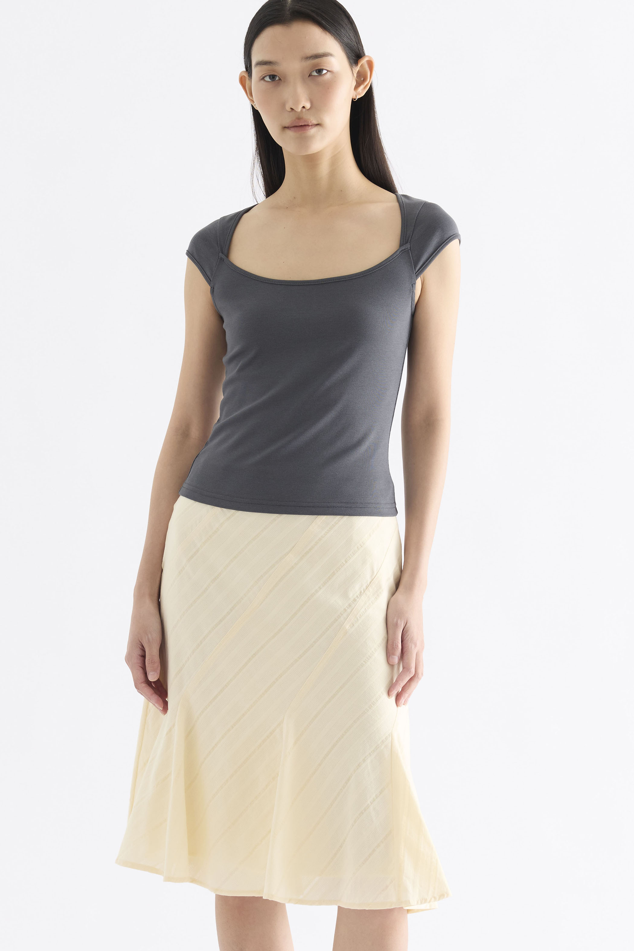 Edeline Square Neck Cap Sleeve Top