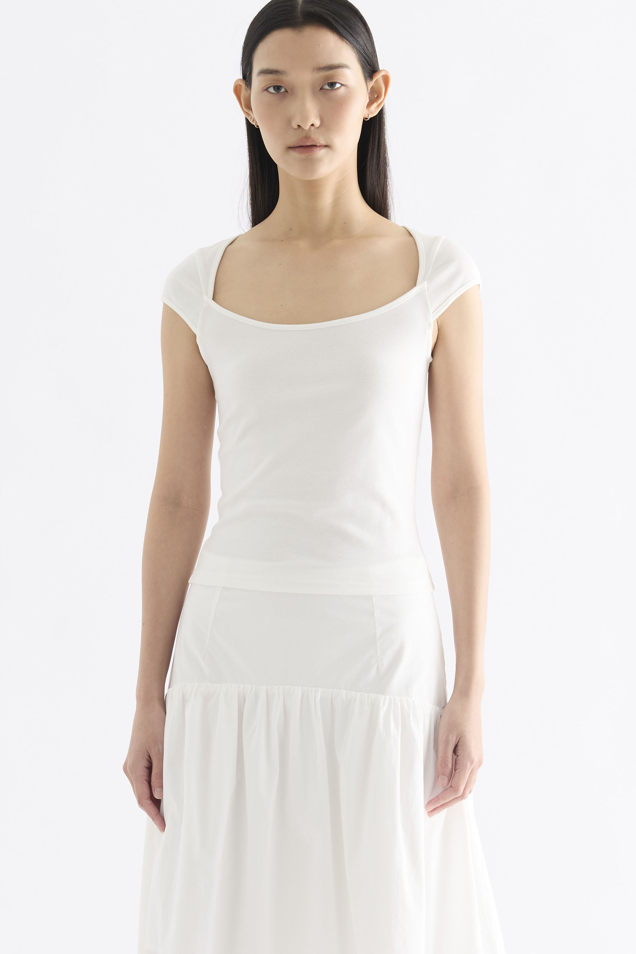 Edeline Square Neck Cap Sleeve Top