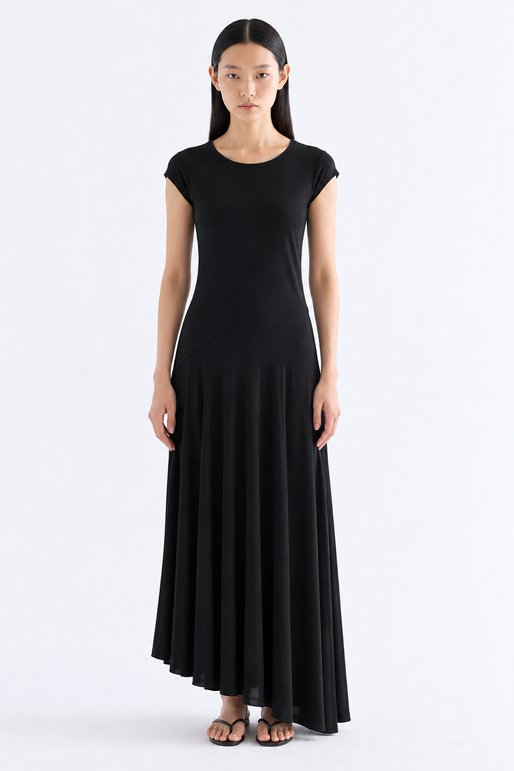 Marissa Boat Neck Cap Sleeve Dress
